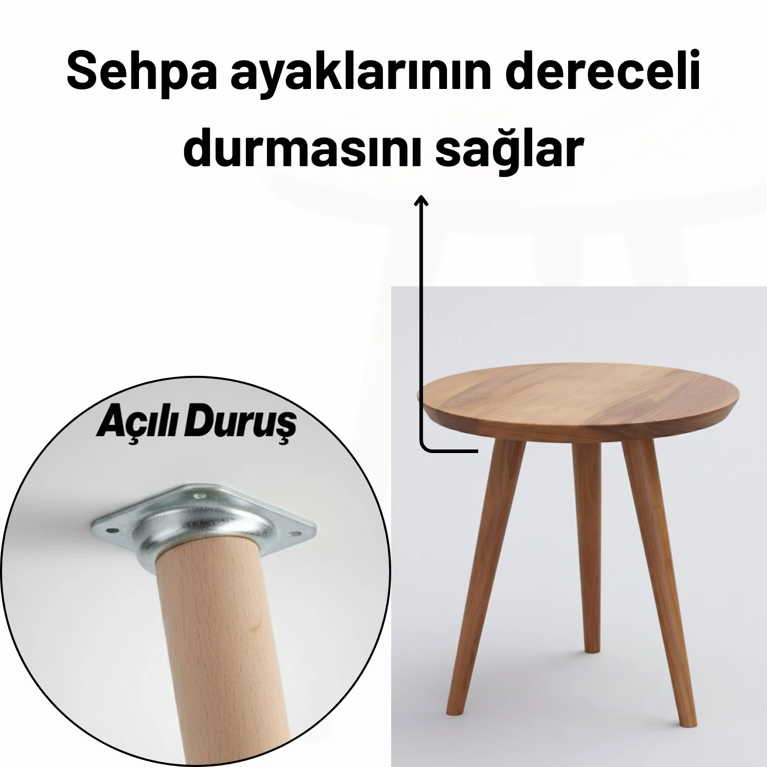 Dereceli Açılı Metal 8 ADET Set Mobilya Ayak Bağlantı Aparatı M8 Sehpa Masa Ayağı Tabanı Montaj