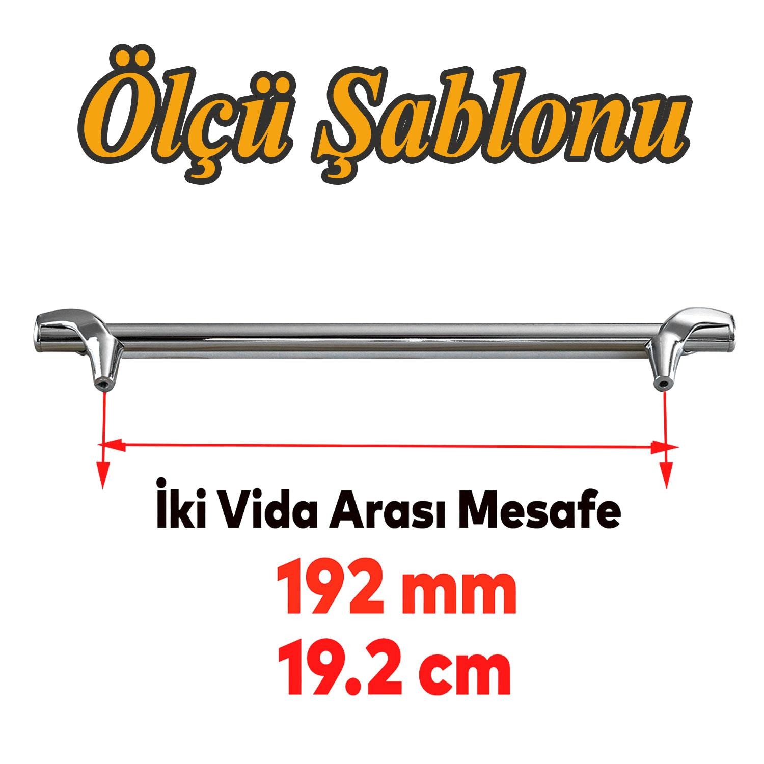 Prade 192 mm Krom Kulp Metal Mobilya Çekmece Mutfak Kapak Dolap Kulpları Dolabı Kulbu Kulpu