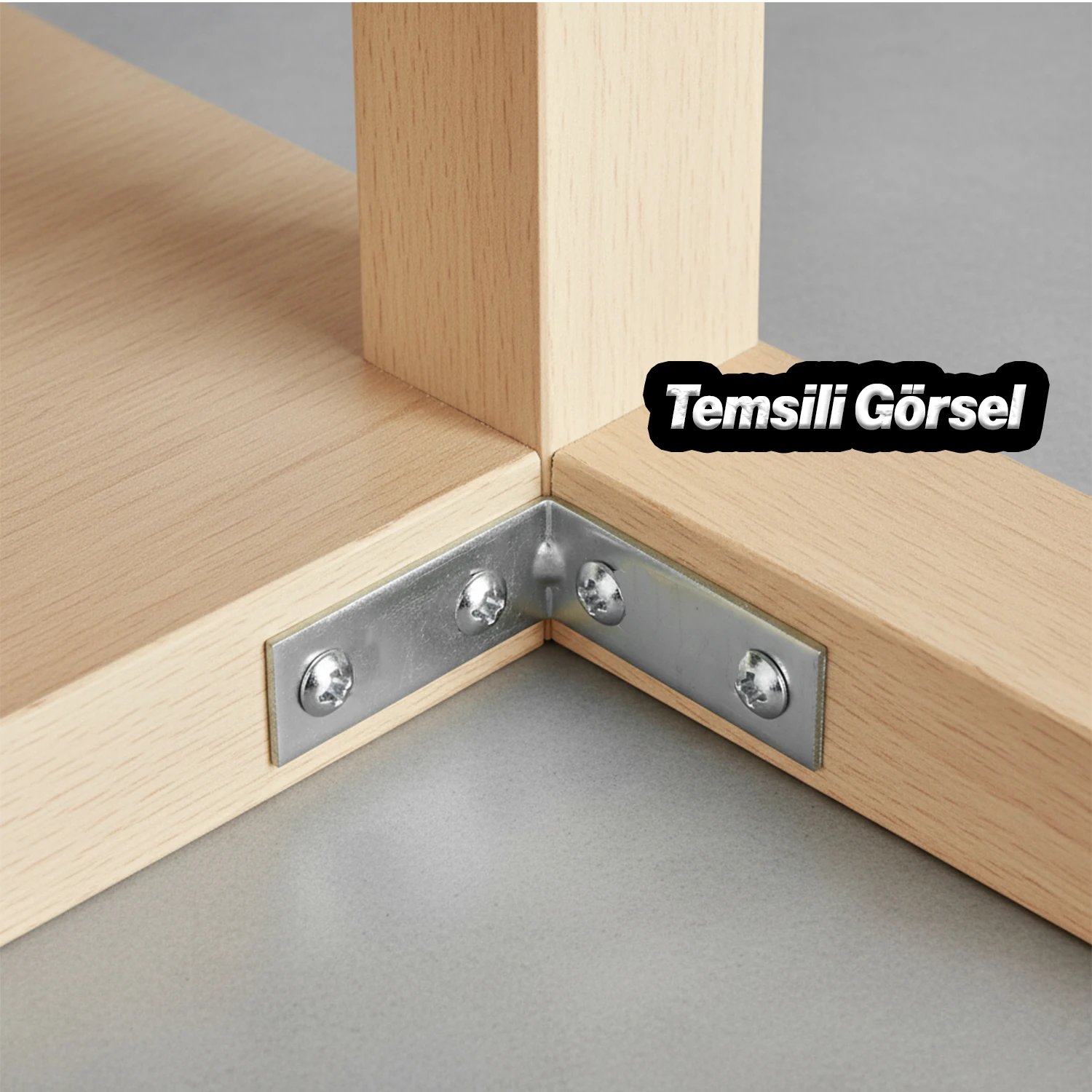 (25 ADET) Metal Köşebent 40x40x15 mm Kalın L Demiri Gönye Mobilya Duvar Sabitleme Bağlantı Aparatı