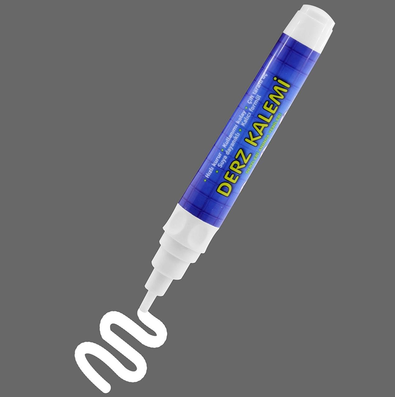 Derz Kalemi Hızlı Kuruyan Su Bazlı Kokusuz Kalıcı Fayans Yenileme Kalemi Beyaz