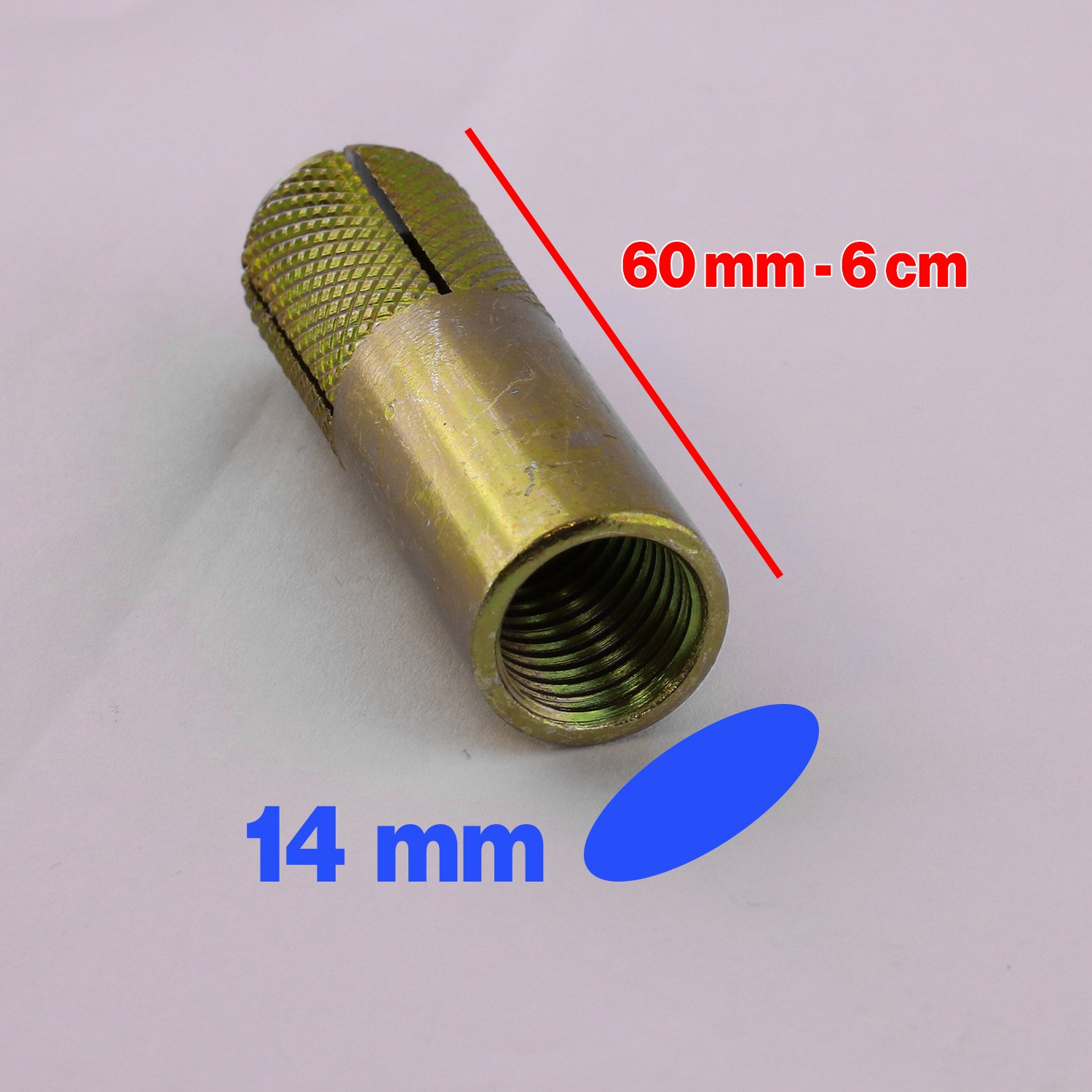 Çakma Çelik Dübel İç Dişli M14x60 mm Raf İskele Montaj Bağlantı Monte Beton Asma Aparat 8 Adet