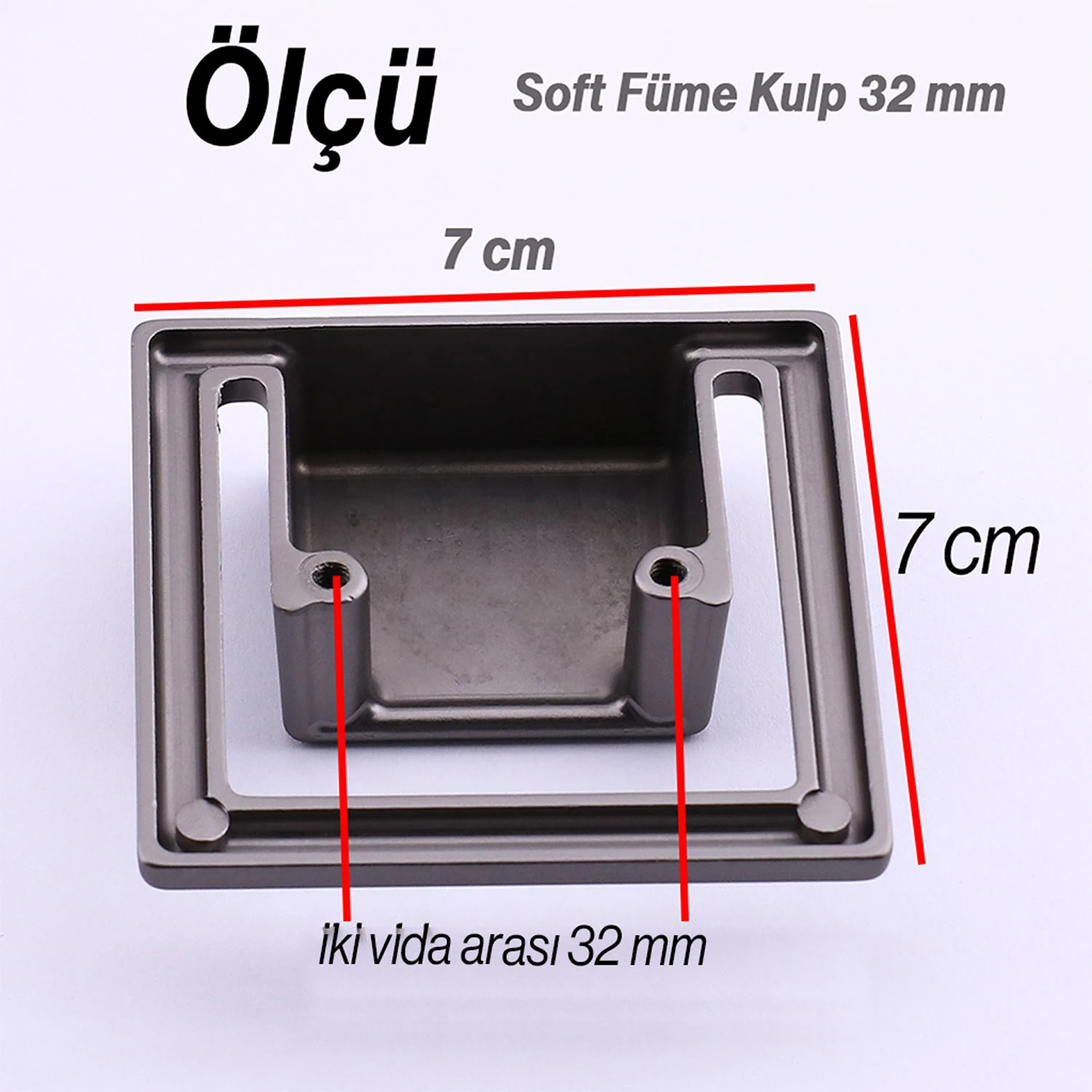 Marko Füme Metal Gömme Tarz Mobilya Kulp 32 mm Modern Dekoratif Dolap ve Çekmece Kulbu Dayanıklı