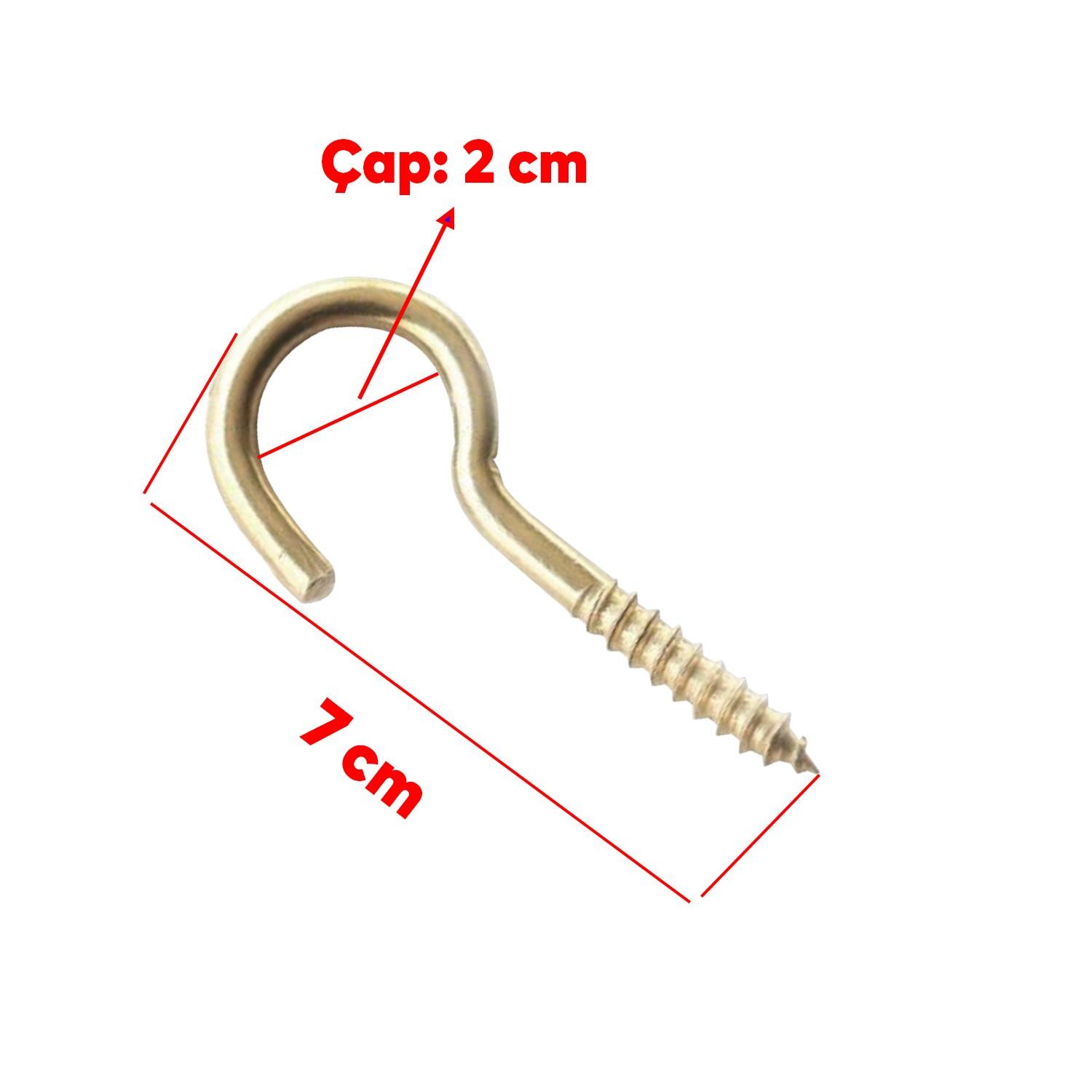 Metal Piton Vidalı Gerdirme 21x100 Çekme Kaldırma Tavan Açık Ağız Kancalı Avize Asma Kiti 5 Adet