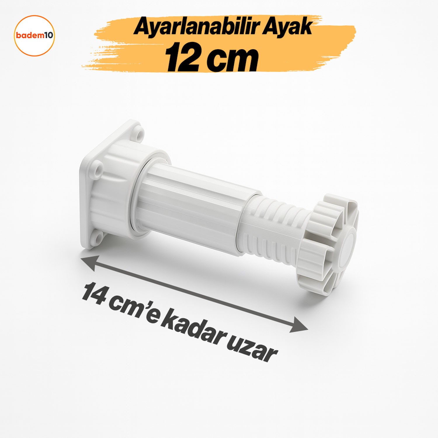 Ayarlanabilir 8 Adet 12 Cm Plastik Ayak Dolap Mobilya Tezgah Yükseltici Yükseltme Ayağı Ayakları