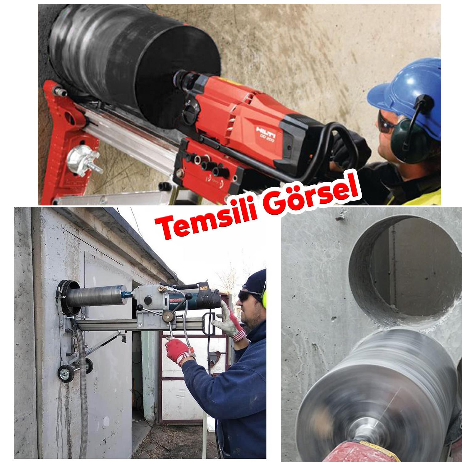 Elmas Karot Ucu 132 mm Shun Beton Zemin Duvar Delme Delik Açma Panç Aparat Uç Deprem Numune Al Test