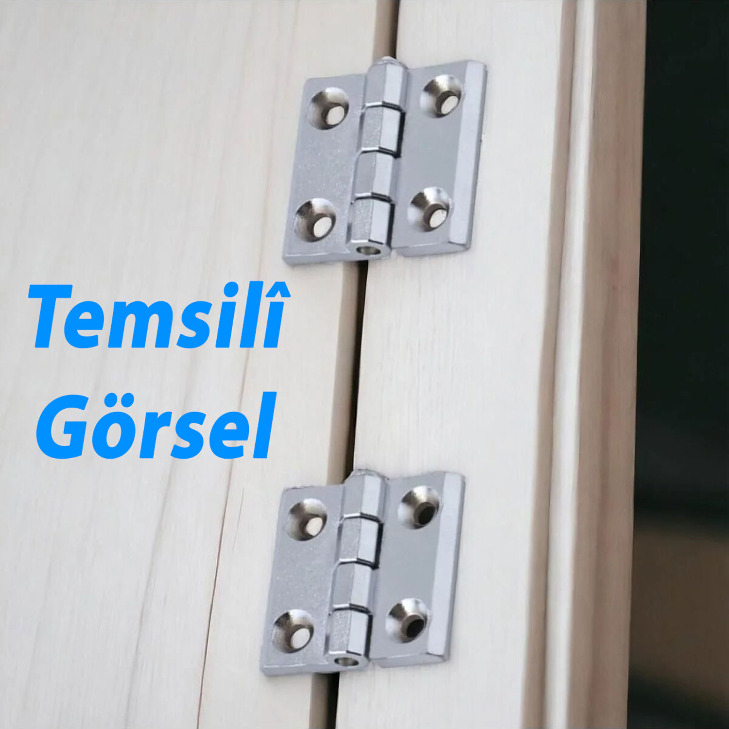 Metal 2 ADET 60x60 mm Gümüş Yaprak Menteşe Kapi Pencere Dolap Mobilya Kapak Menteşe Bağlantı