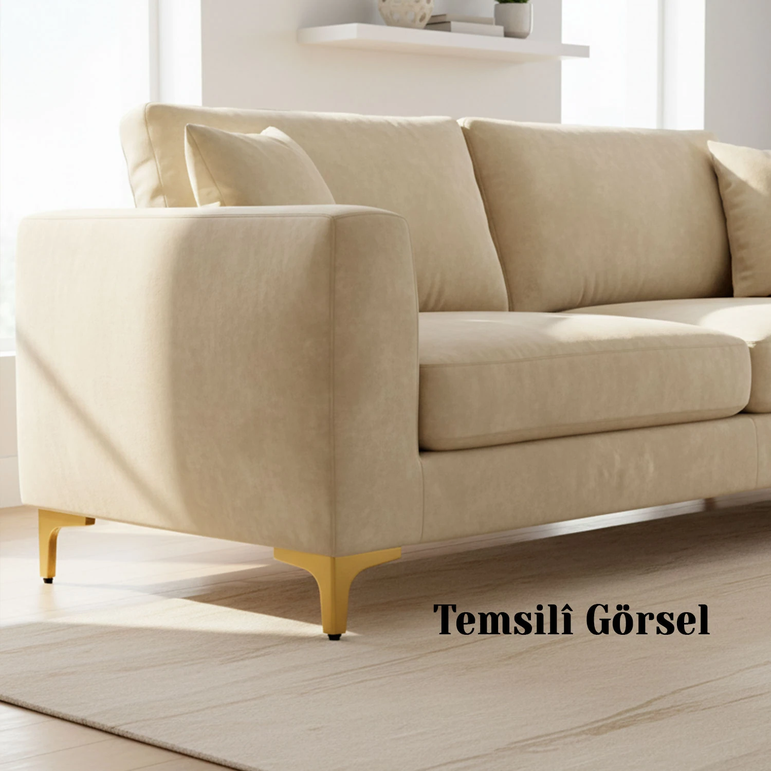 Dekor 12 cm Gold 4 'lü Set Altın Metal Mobilya Ayağı Dayanıklı Modern Tasarım Koltuk Sehpa Ünite