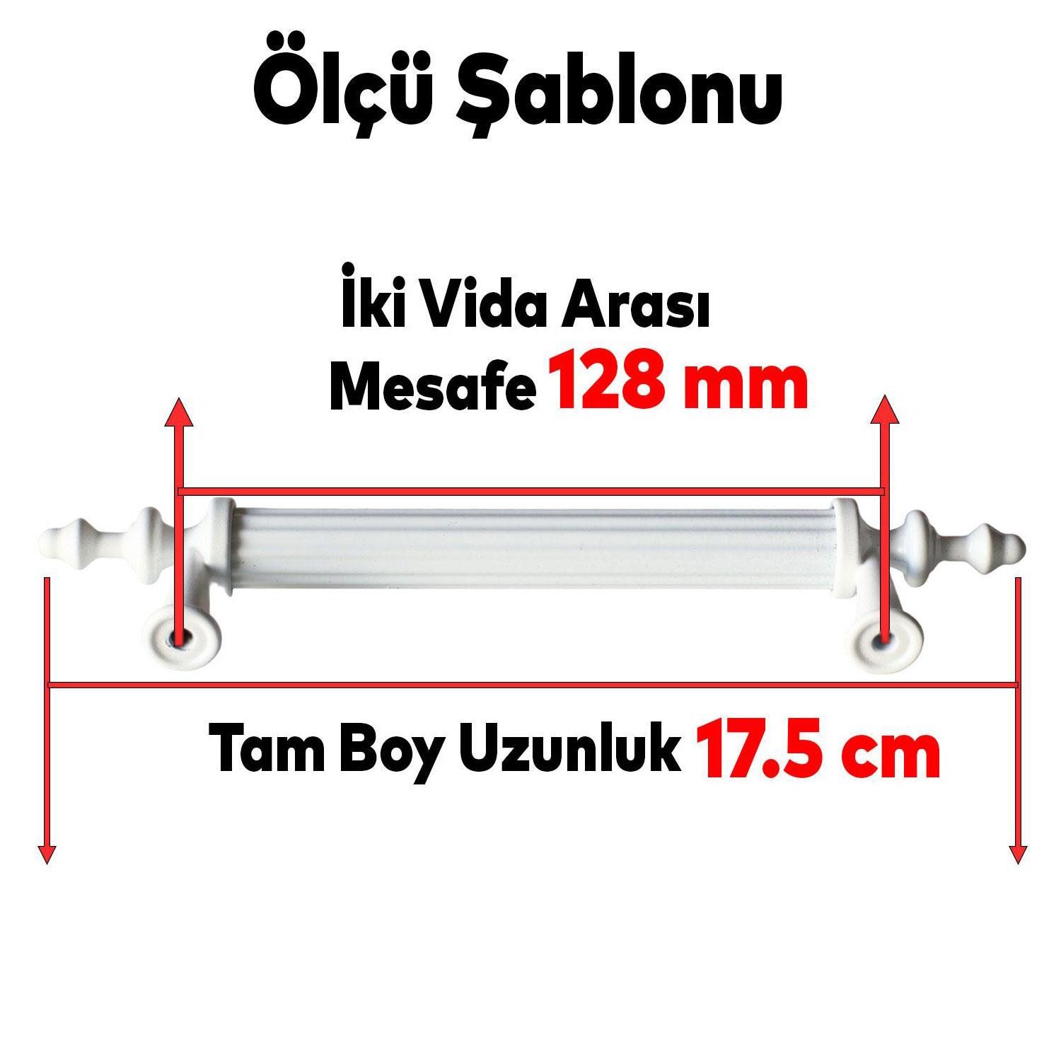 Polavit 128 Mm (SERT PLASTİK) Kulp Beyaz Çekmece Mobilya Mutfak Dolap Kulbu Kulpu Kulpları 5 Adet