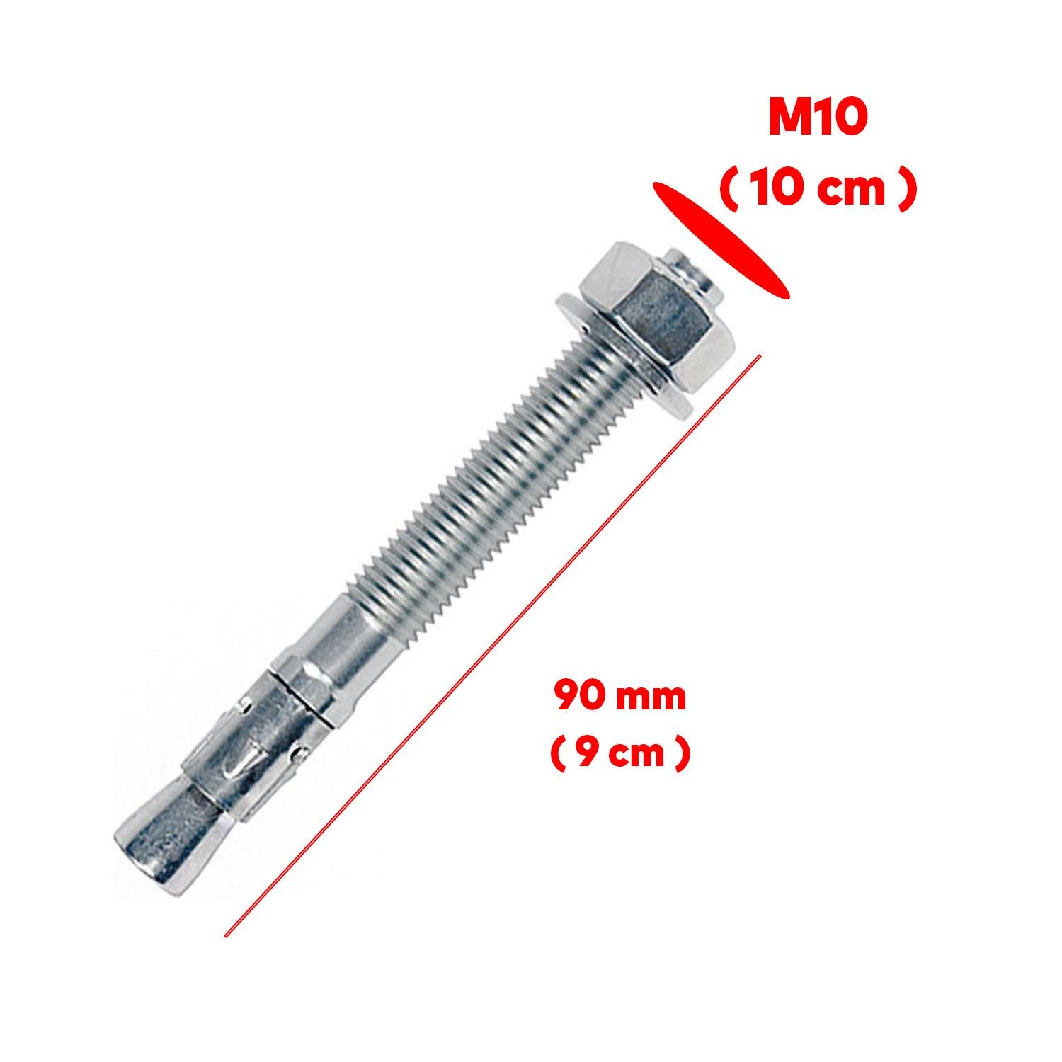 Saplamalı Klipsli Çelik Dübel M10x90 mm Raf Montaj Bağlantı Zemin Monte Tavan Beton Asma Aparat