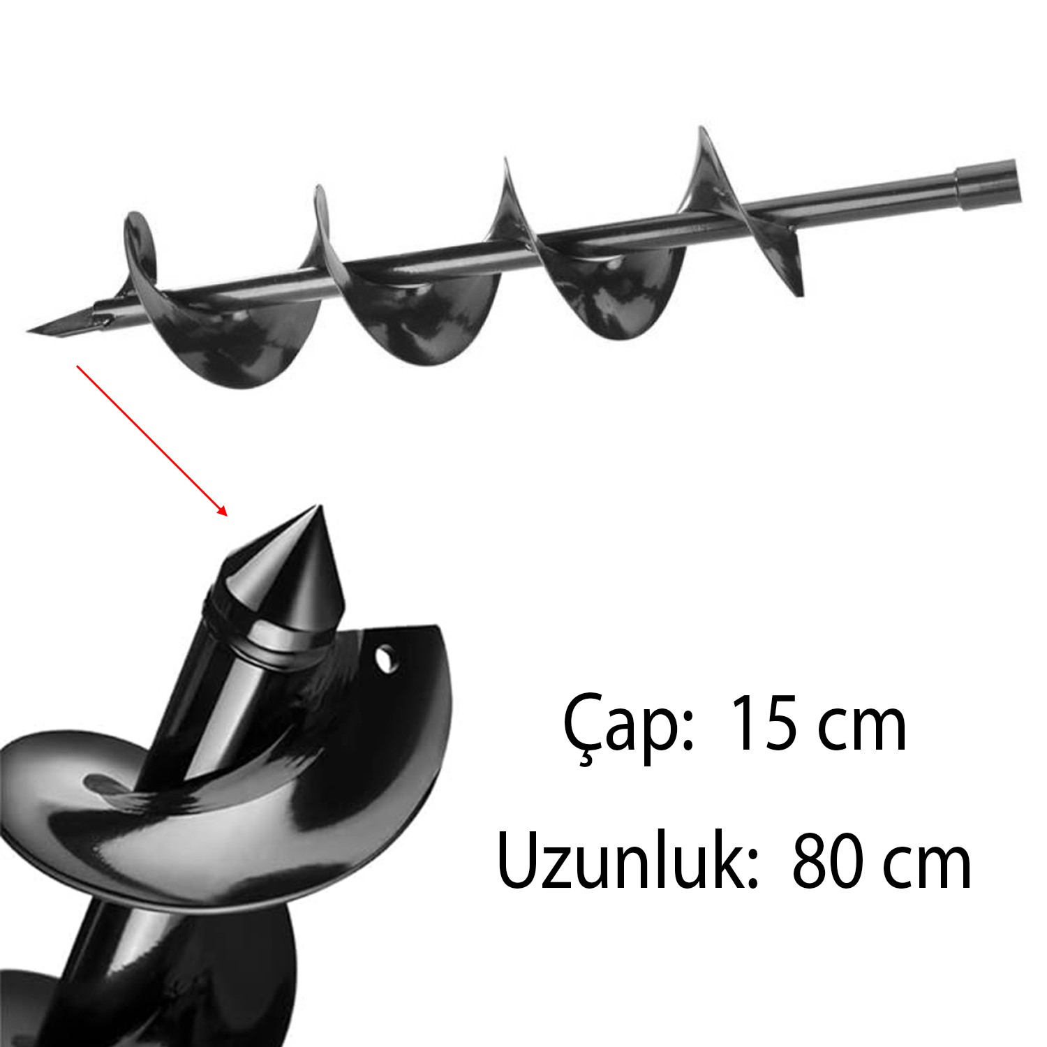 Benzinli Zemin Delme Burgu Makinesi Delik Açma 1.4 KW Fide Dikme Total Toprak Seti 150 mm 800 mm