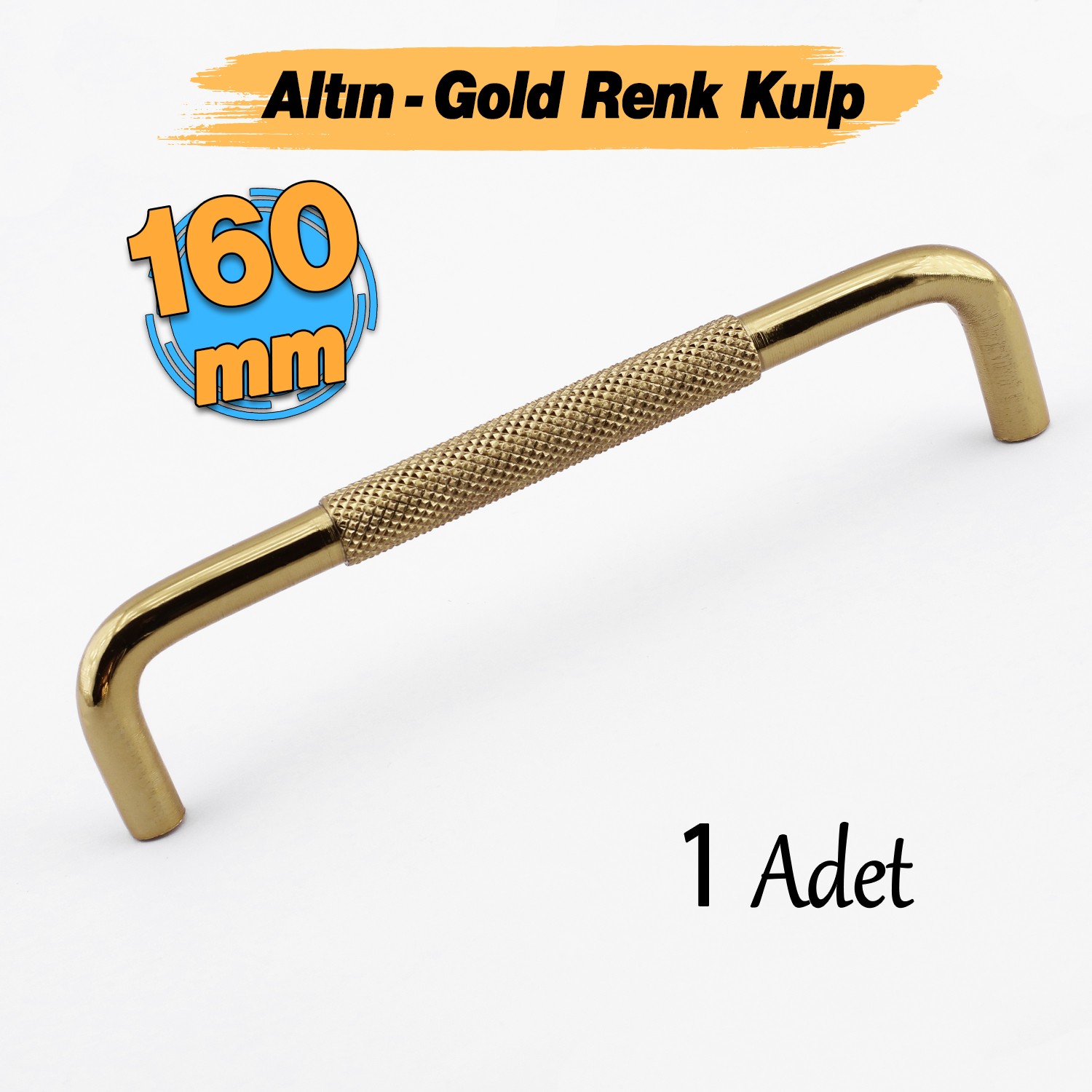 Tırtıklı Altın Gold Metal Kulp 160 mm 16 cm Mobilya Çekmece Dolap Dolabı Modern Kapak Kulpları