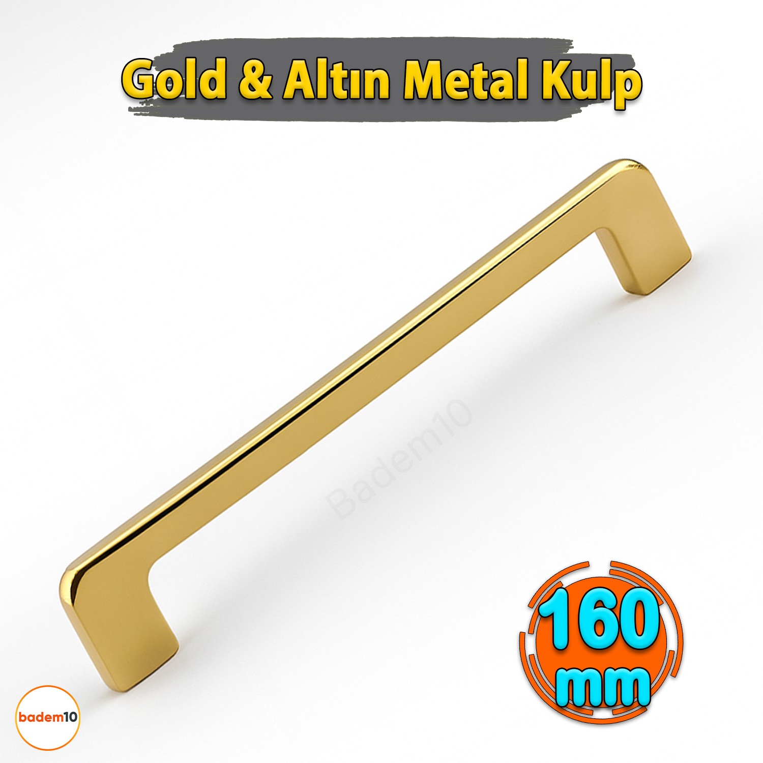 Ilıca Gold Altın Metal Kulp 160 mm - 16 cm Mobilya Çekmece Mutfak Dolabı Dolap Kulpları Kulbu Kulpu
