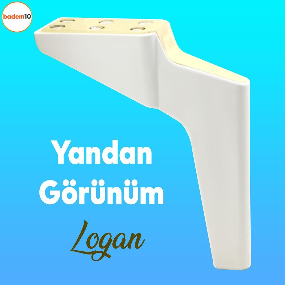 Logan 19 Cm 4'lü 4 Adet Beyaz Gold Altın Lüks Mobilya Kanepe Tv Ünitesi Konsol Koltuk Ayağı Ayakları