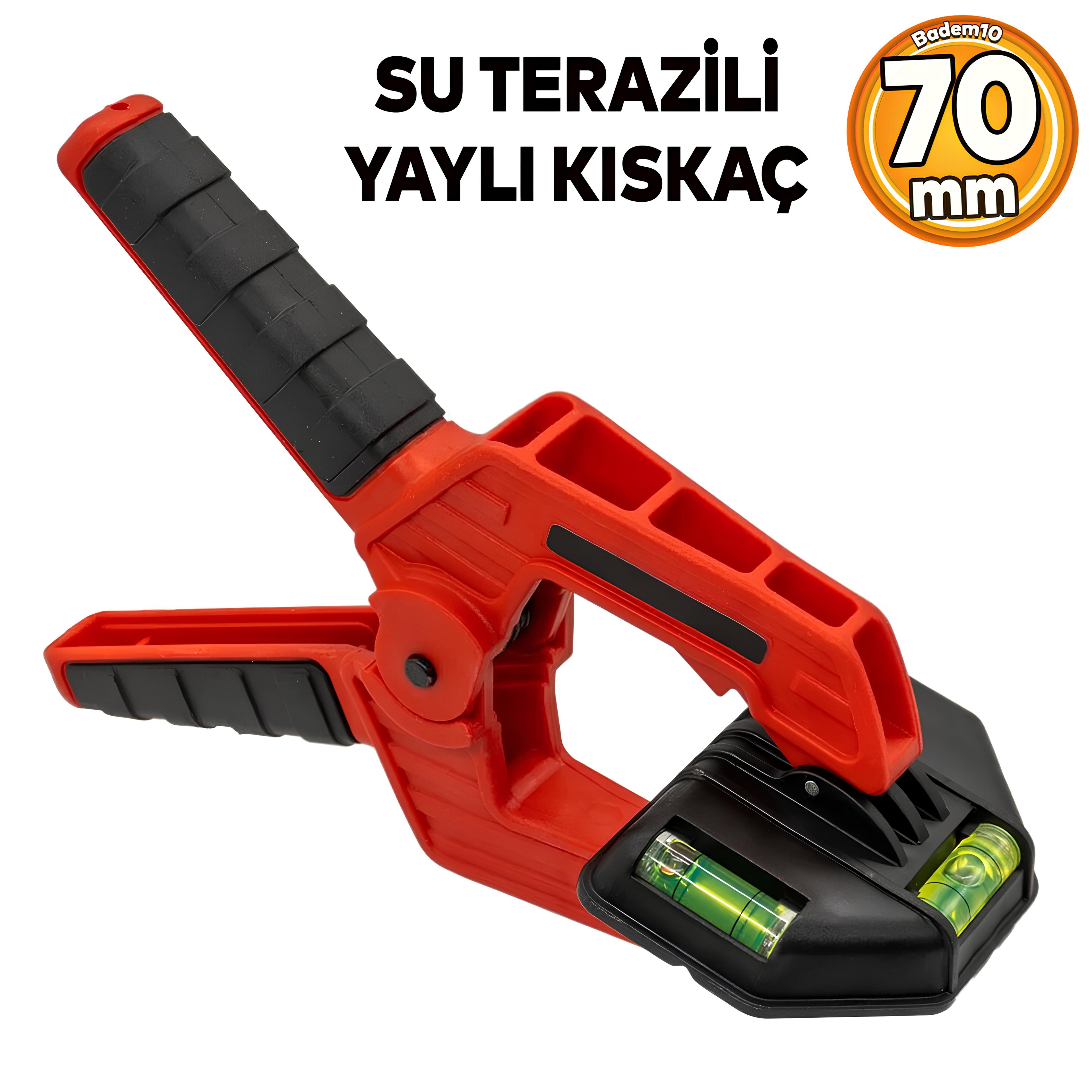 Yaylı Kıskaç Su terazili Kırmızı Mandal El Tip İşkence Klips Hobi 70 mm