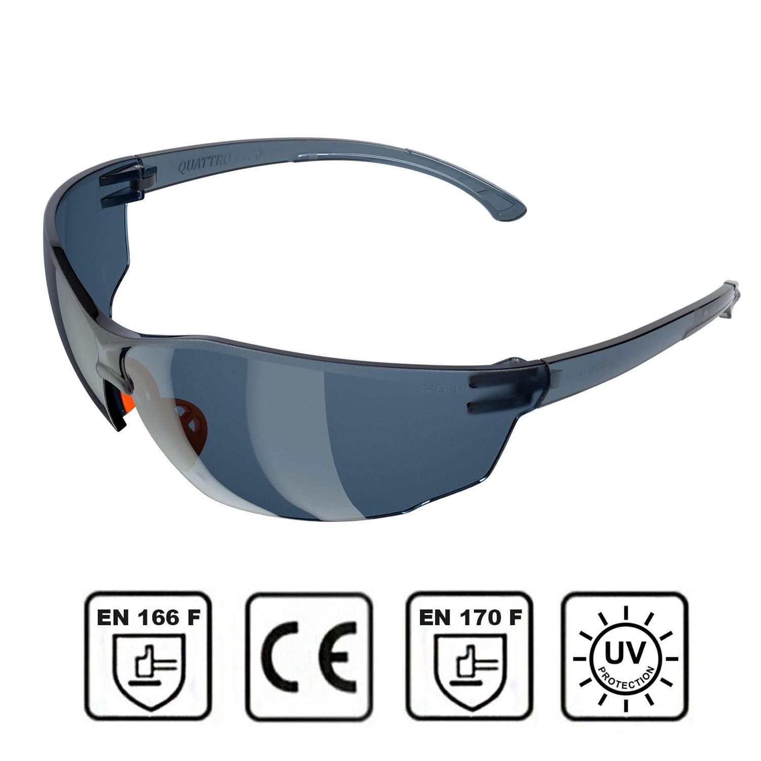 İş Güvenlik Gözlüğü UV Koruyucu Silikonlu Gözlük S1100 Füme 12 Adet