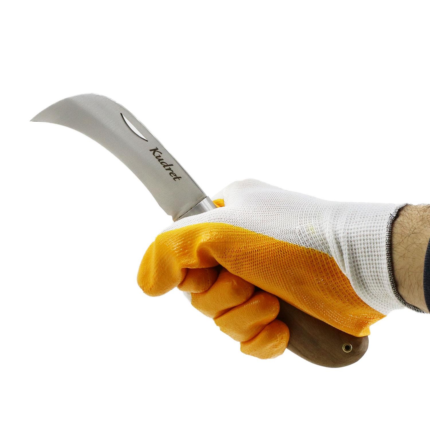 Kudret Aşı Bıçağı Bağ Bıçağı Eğri Uçlu Paslanmaz Çelik Ara Çakı 21 cm
