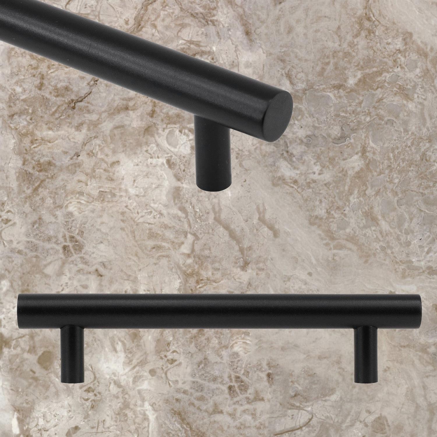 10 Adet RoseMary Mobilya Mutfak Çekmece Dolap Kapak Kulpu Kulbu 128 mm Mat Siyah Metal Kulp (10 ADET)