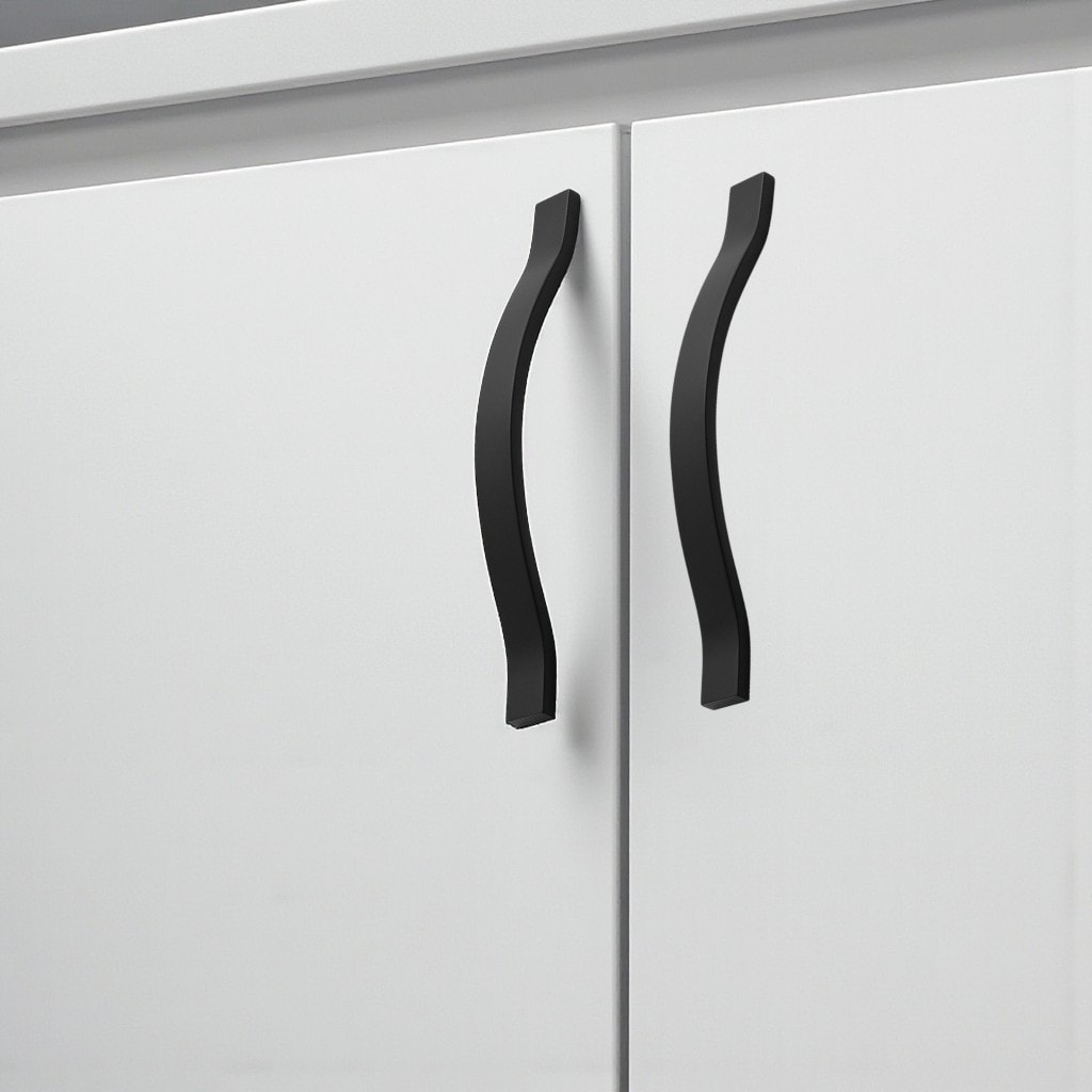 Sümbül Siyah Metal Mobilya Kulpu 224 mm Modern Mutfak Dolabı Çekmece Kolu Gardırop Kapak Kulpları