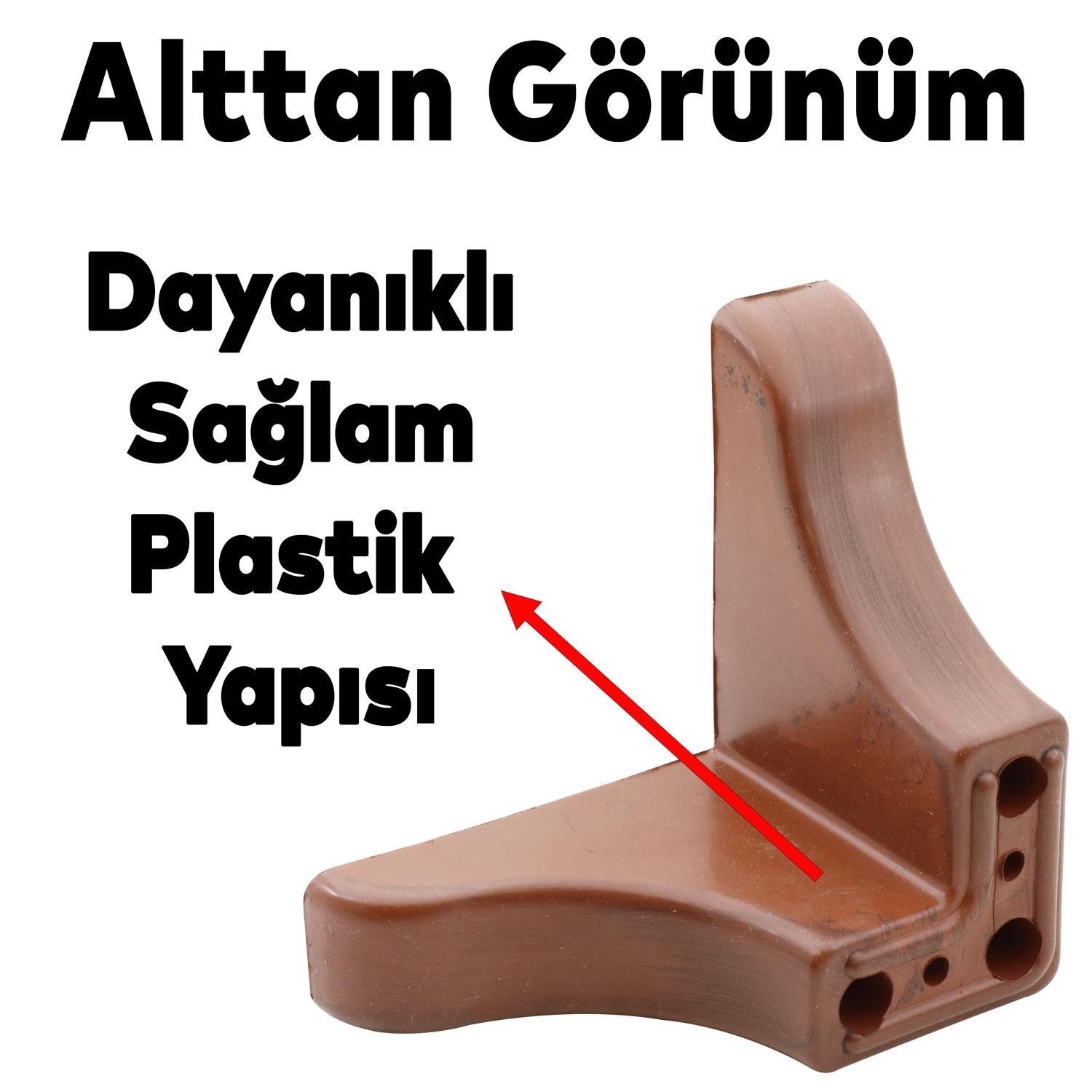 Rose Lüks Mobilya Kanepe Sehpa Puf Koltuk Ayağı 7.5 Cm Kahverengi Ahşap Desenli Baza Ayakları