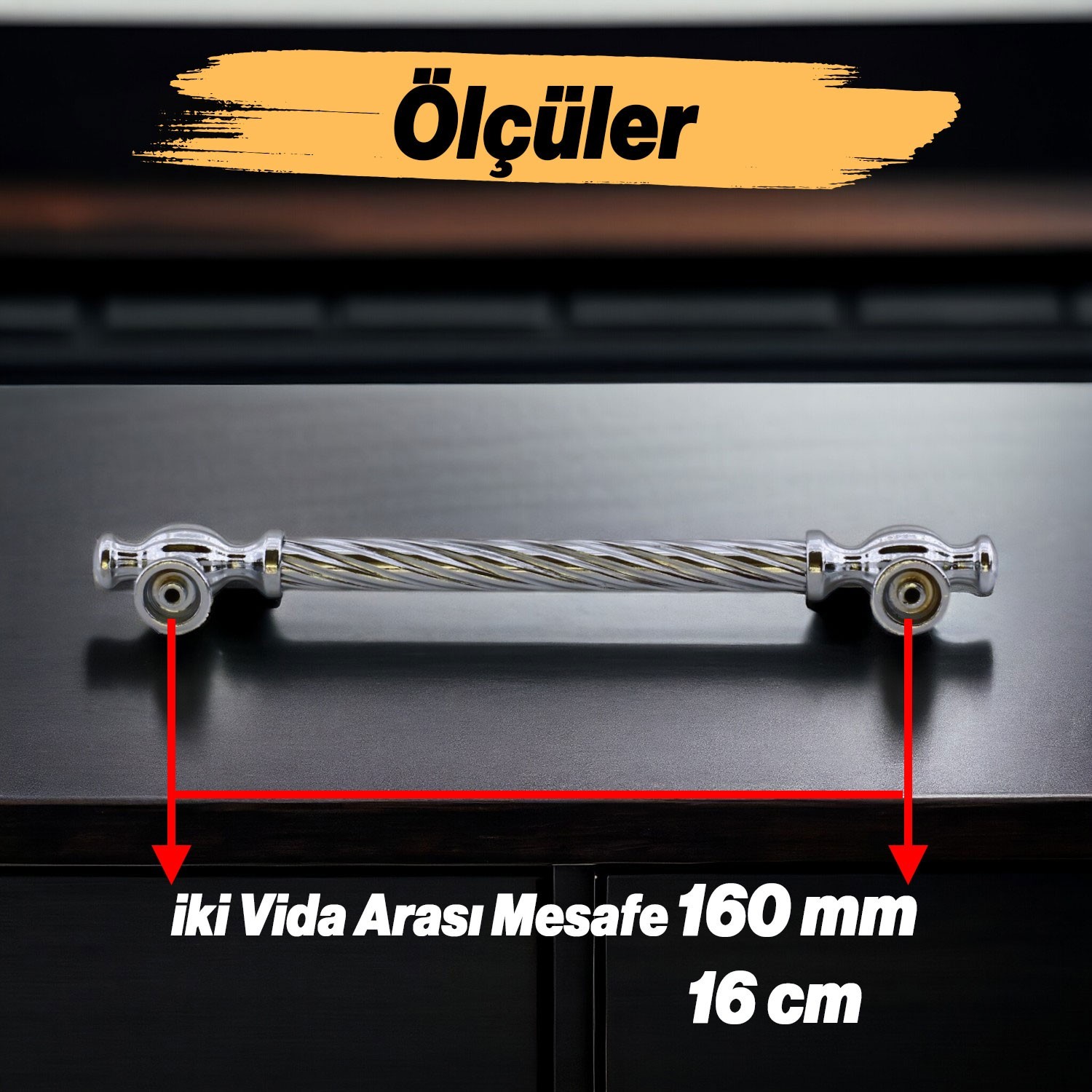 Burma Metal Gümüş Kulp 160 mm Mobilya Çekmece Mutfak Dolabı Dolap Kapak Kulpları Kulb Kulpu 16 cm