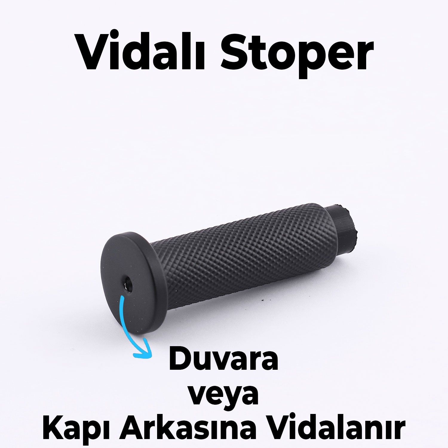 Kapı Stoperi Tamponu Siyah Vidalı Metal Tutacağı Tutucu Kapı Arkası Duvar Kolu Stopu Takozu