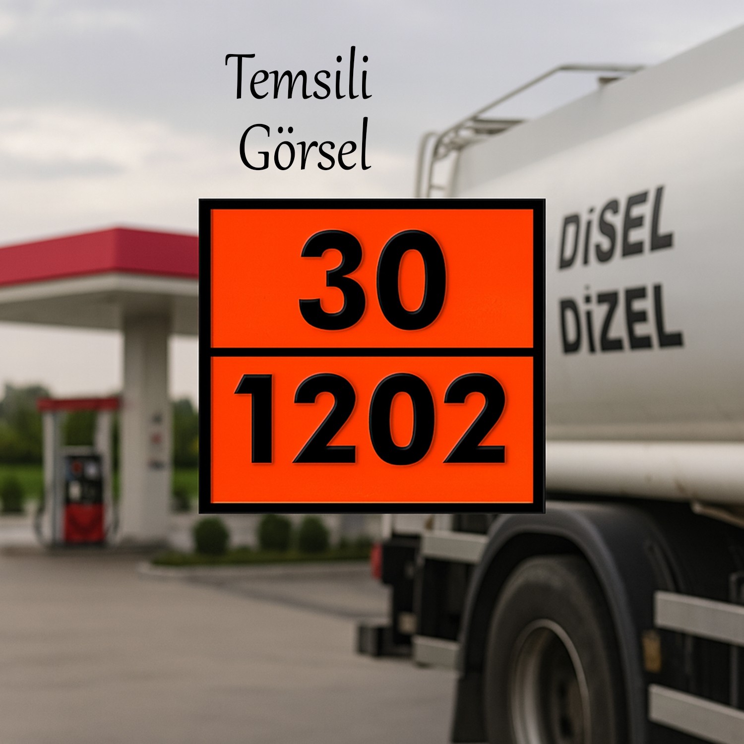Metal 40x30 cm Levha (1 Çift) 30-1202 Tehlikeli Madde Belirtme Petrol Rafine Dizel Mazot Uyarısı