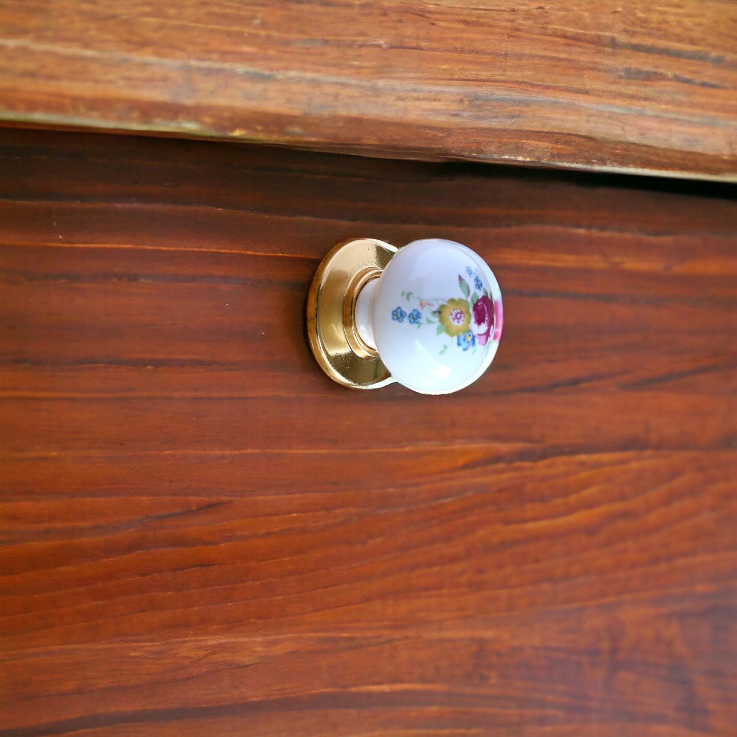 Gül Gerçek Porselen Gold Düğme Kulplar Mobilya Mutfak Dolabı Çekmece Dolap Kapak Kulpu Kulbu Altın