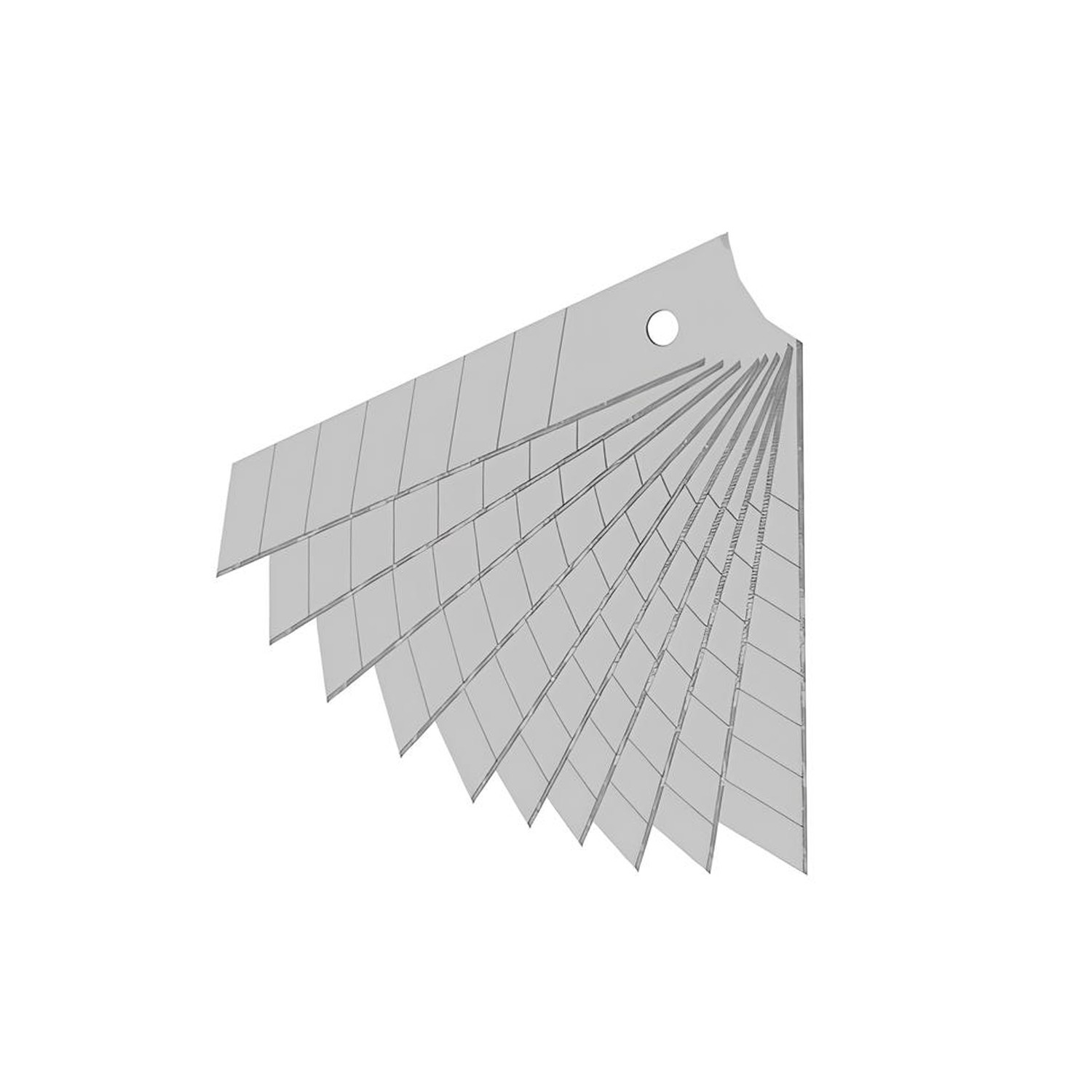 Maket Bıçağı Yedeği 10'lu Paket Ucu Kalınlık 0.50 mm En: 1.8 cm Uzunluk: 10 cm Kırılabilir Yedek Uç