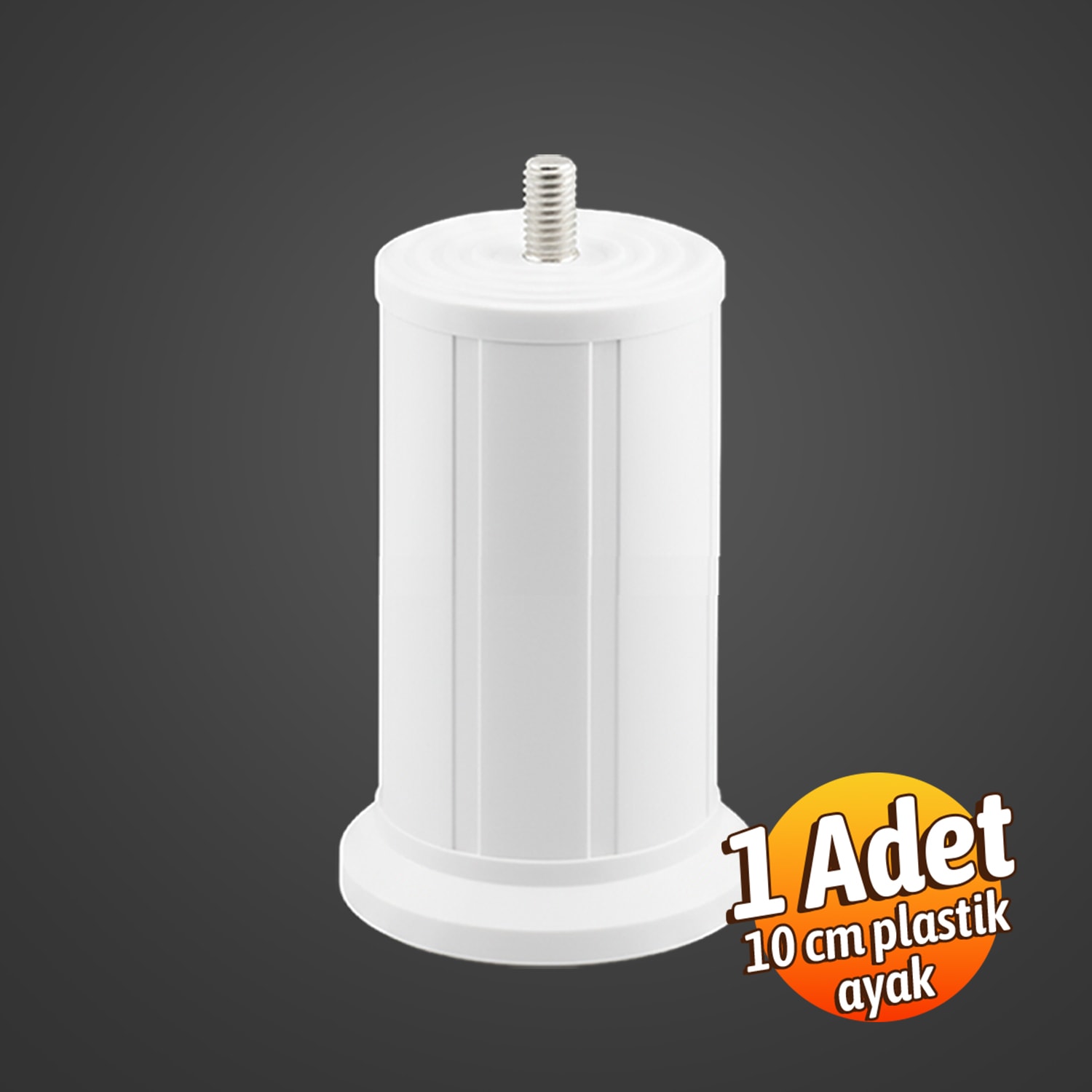 Keson 1 Adet 10 cm Beyaz Plastik Mobilya Baza Tv Ünitesi Yükseltme Ayağı Destek Ayağı 
