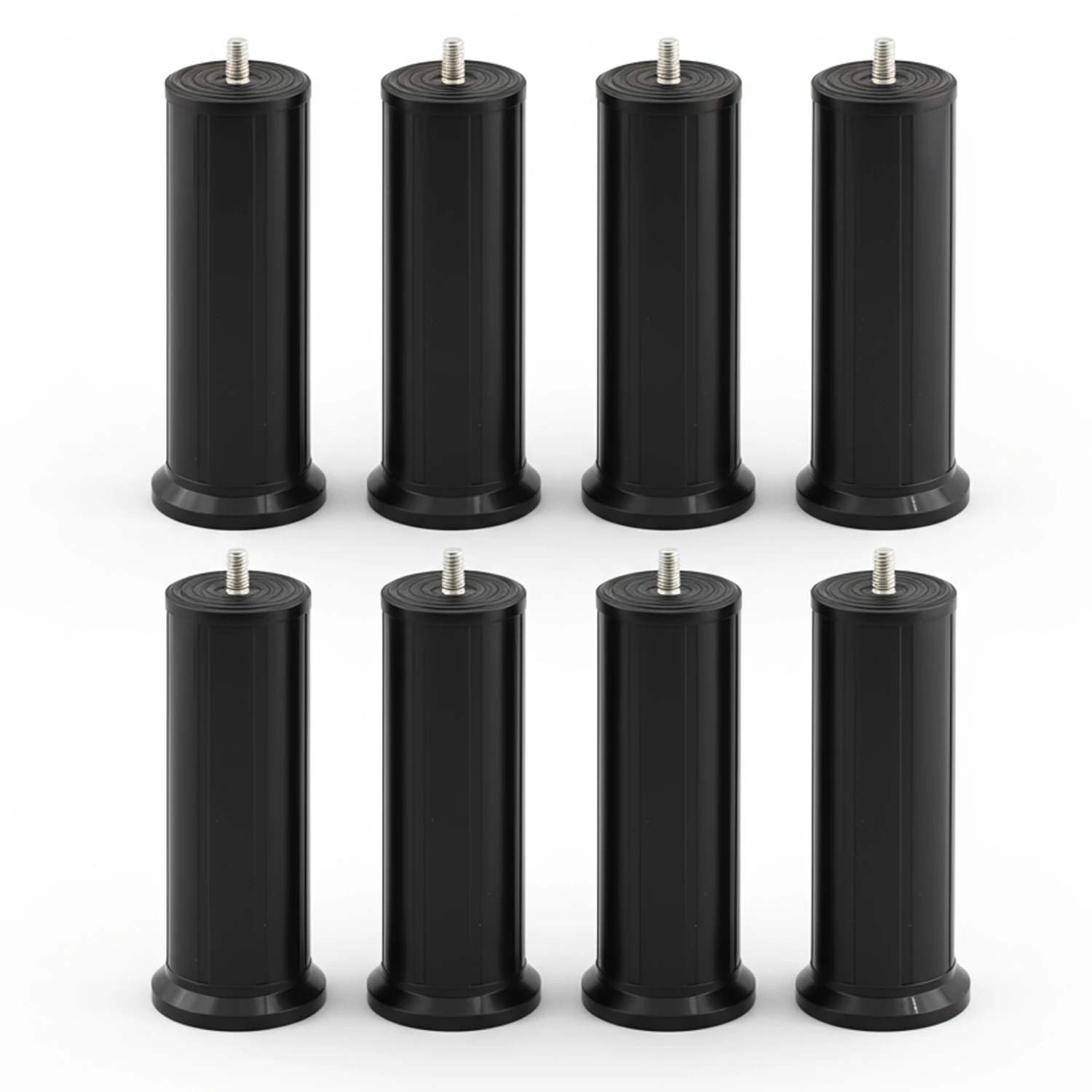 Keson 8 Adet 15 cm Siyah Plastik Mobilya Baza Tv Ünitesi Yükseltme Ayağı Robot Süpürge Uyumlu