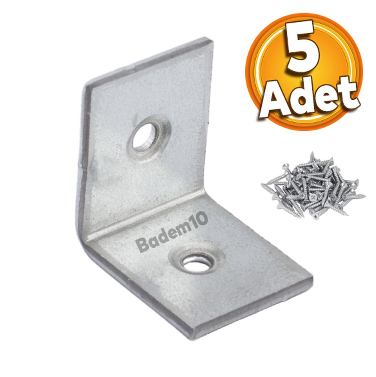 Mobilya Eşya Dolap Yatak Duvara Sabitleme Köşebent Bağlantı Aparatı L Demiri Gönye 25x25x20 Mm (5 ADET)