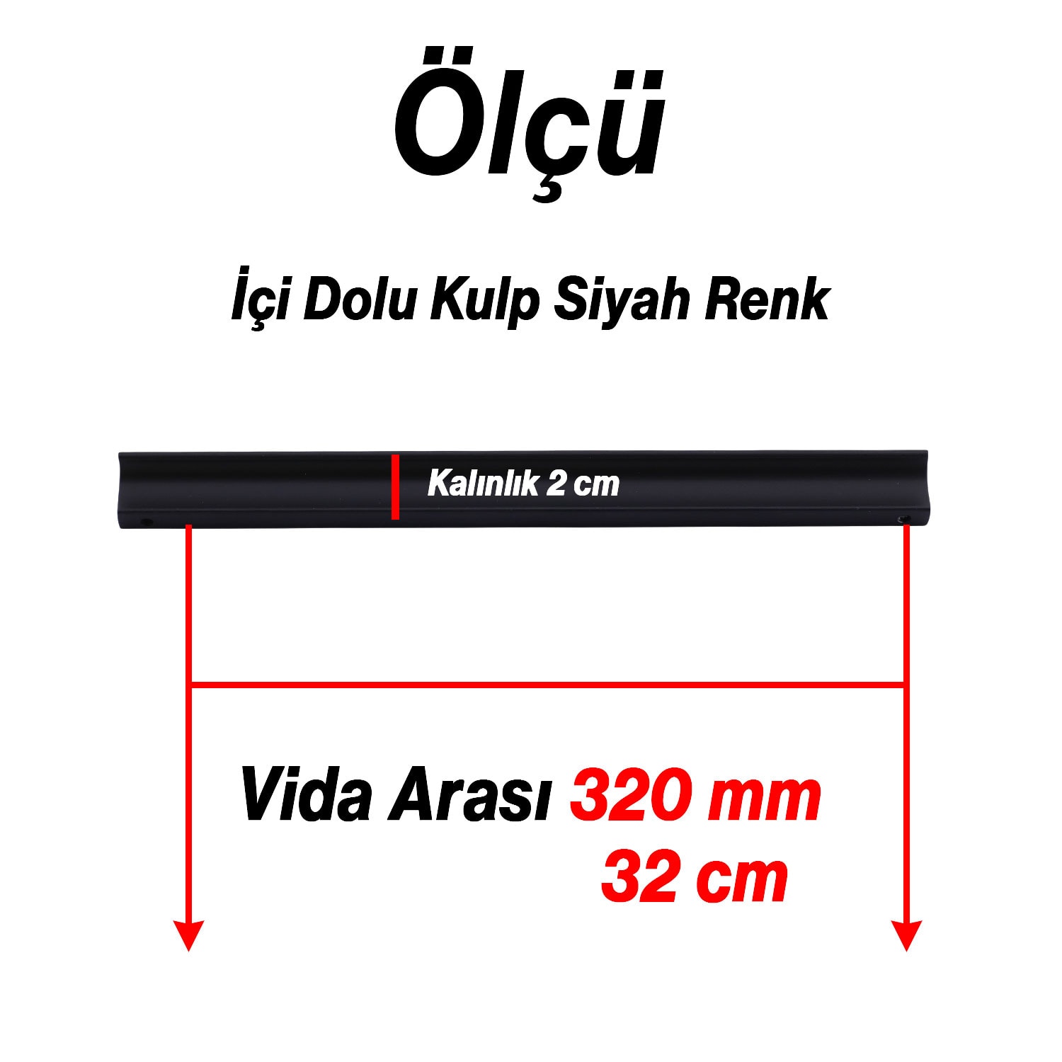 Foça 320 mm 32 cm Siyah Metal Kulp Modern Mobilya Çekmece Dolap Kapak Kulpları Mutfak Dolabı Kulp