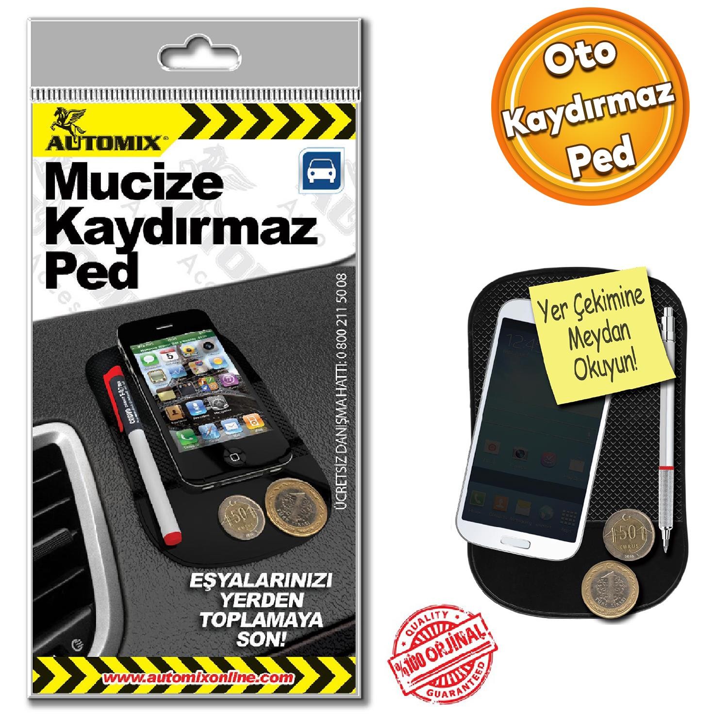 Kaymaz Torpido Güderisi Mucize Süper Kaydırmaz Ped Anahtar Bozuk Para Telefon Tutucu