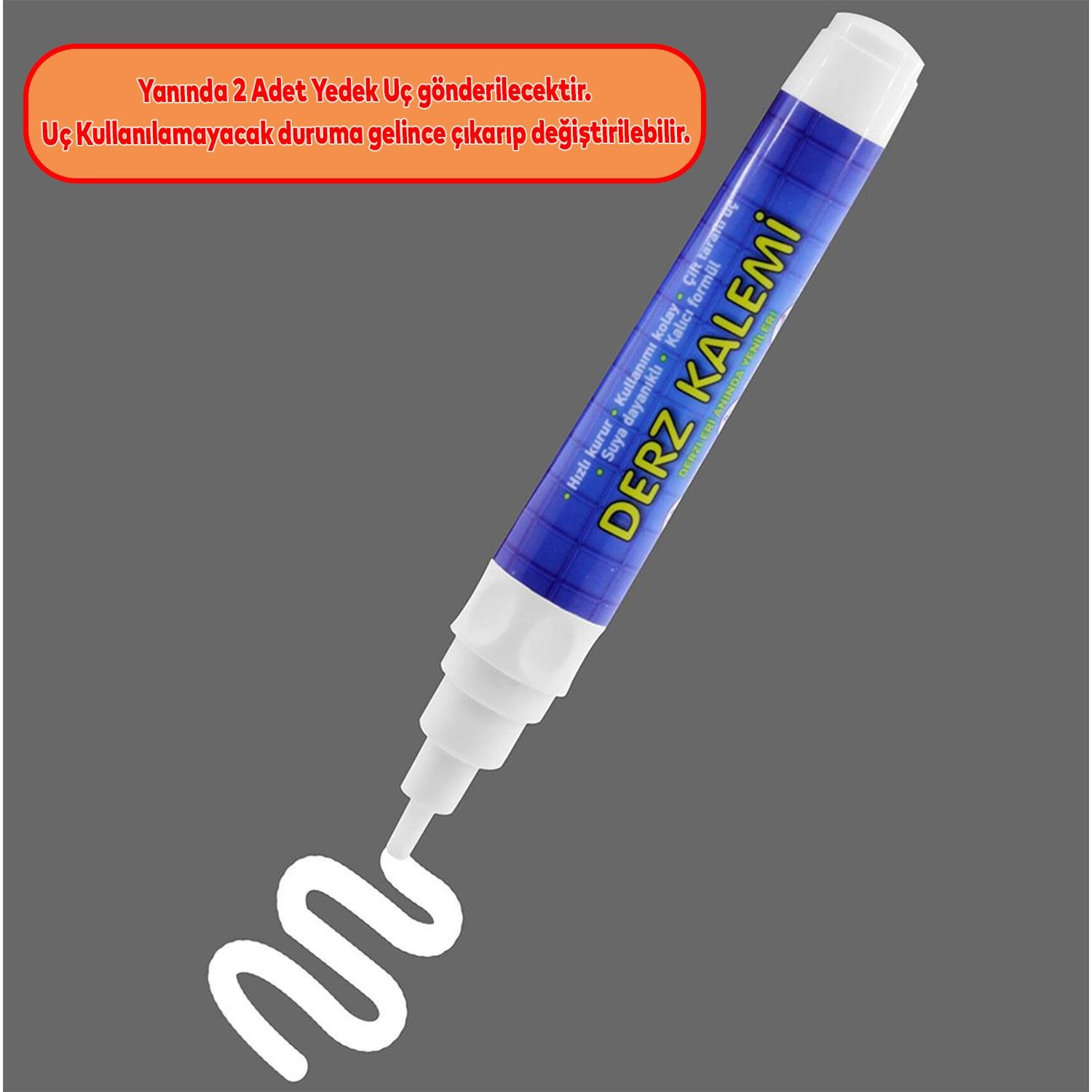 Plus Proline Derz Dolgu 380 Gr Beyaz Kuruyan Su Bazlı Kokusuz Kalıcı Derz Kalemi Beyaz (2'Li SET)