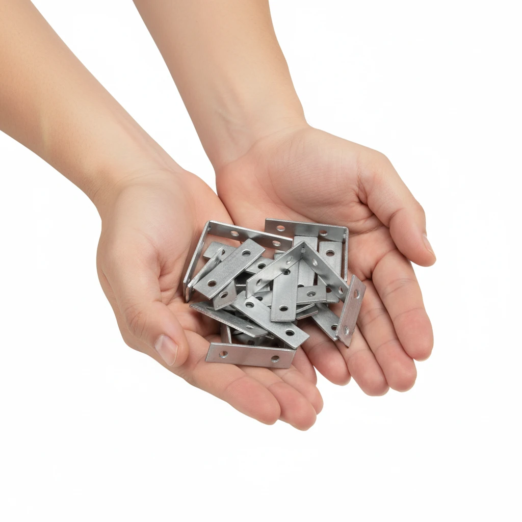 (25 ADET) Metal Köşebent 65x65x15 mm İnce L Demiri Gönye Mobilya Duvar Sabitleme Bağlantı Aparatı