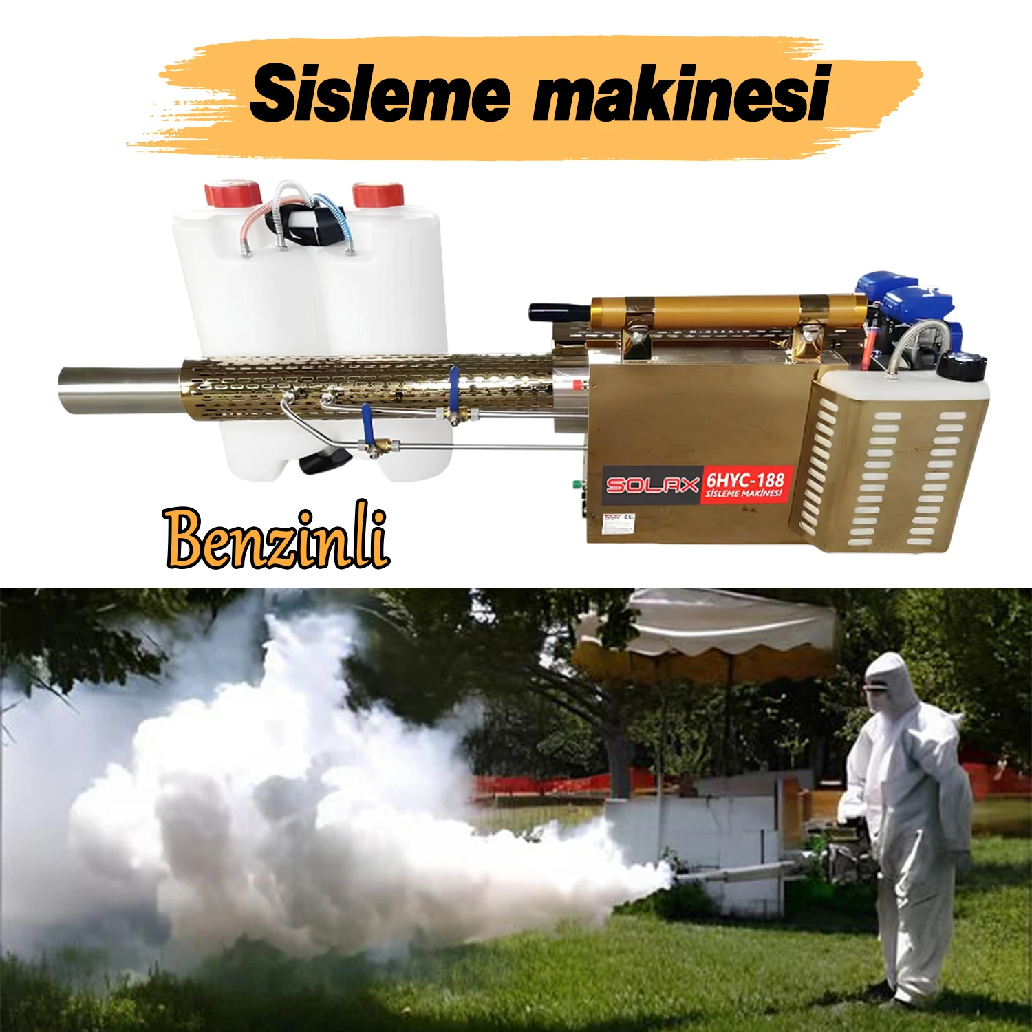 Sırt Tipi Termal Sisleme Makinası Yüksek Isı Buhar İlaçlama Duman İlaç Dezenfektan Makinesi 6HYC188