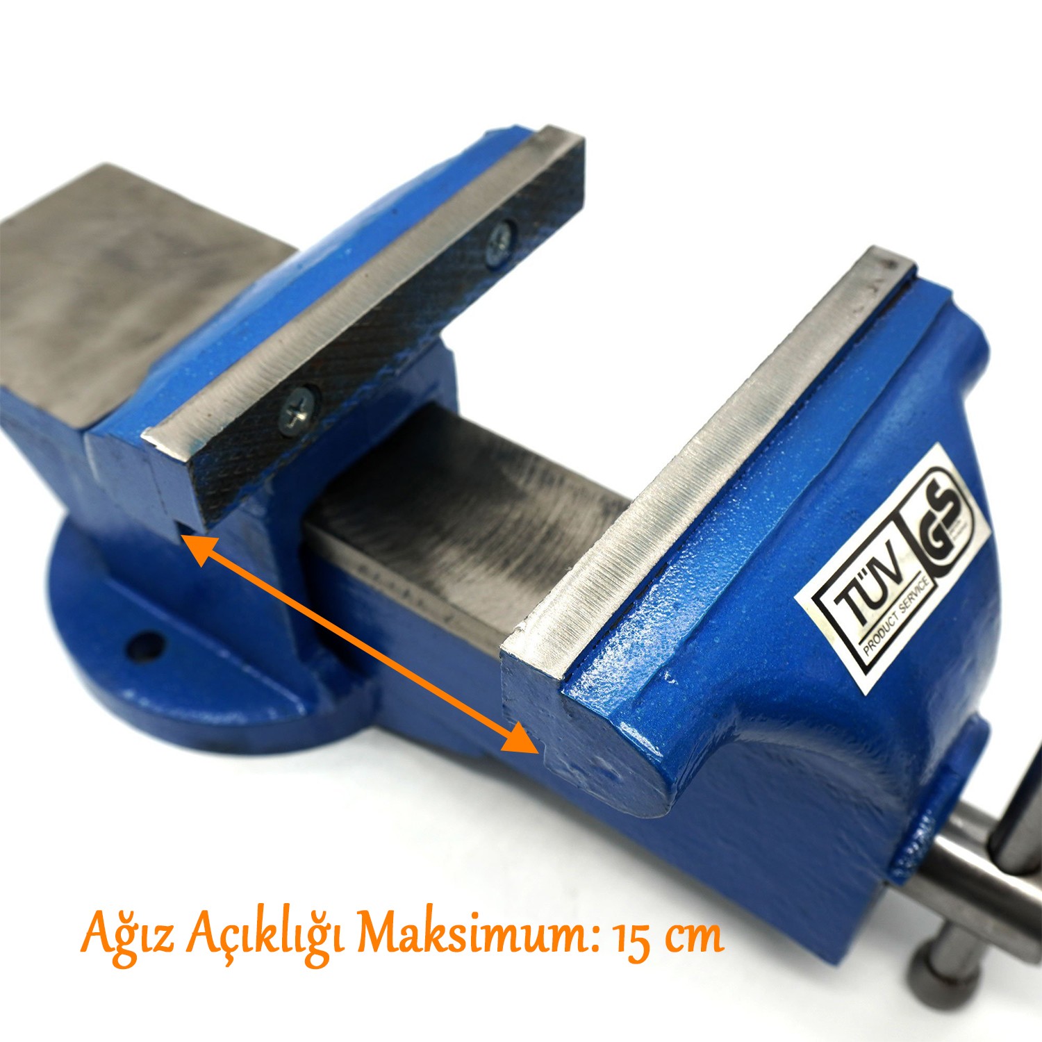 Metal Döküm Gövdeli Sabit Tablalı Mengene 150 mm Masaya Sabitlenebilir Sıkıştırma Mengenesi 11 Kg