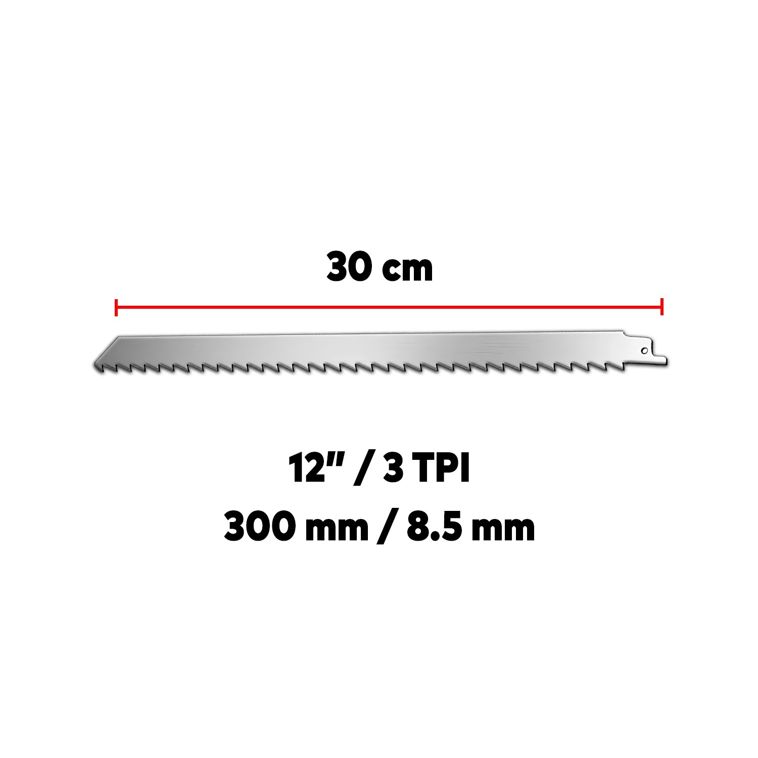 Tilki Kuyruğu Kurban Et Kemik Kesme 3'lü Testeresi Çelik Bıçak Buz Kesme Bıçağı Ağzı Ucu 30 cm