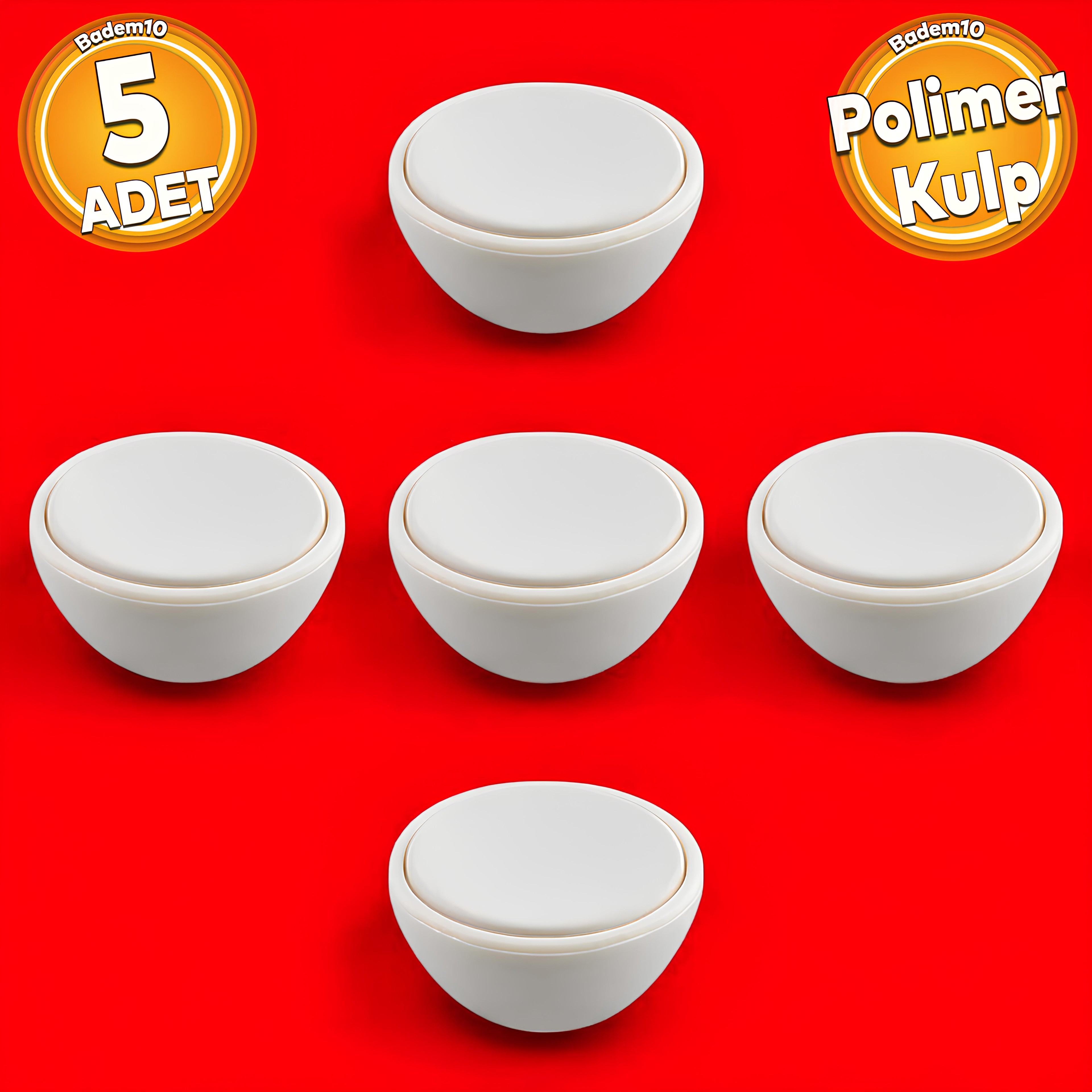 Piyano Polimer Düğme Kulp İçbükey Mat Aytaşı Dolap Mobilya Mutfak Dolabı Çekmece Kulpu Kulbu 5 ADET