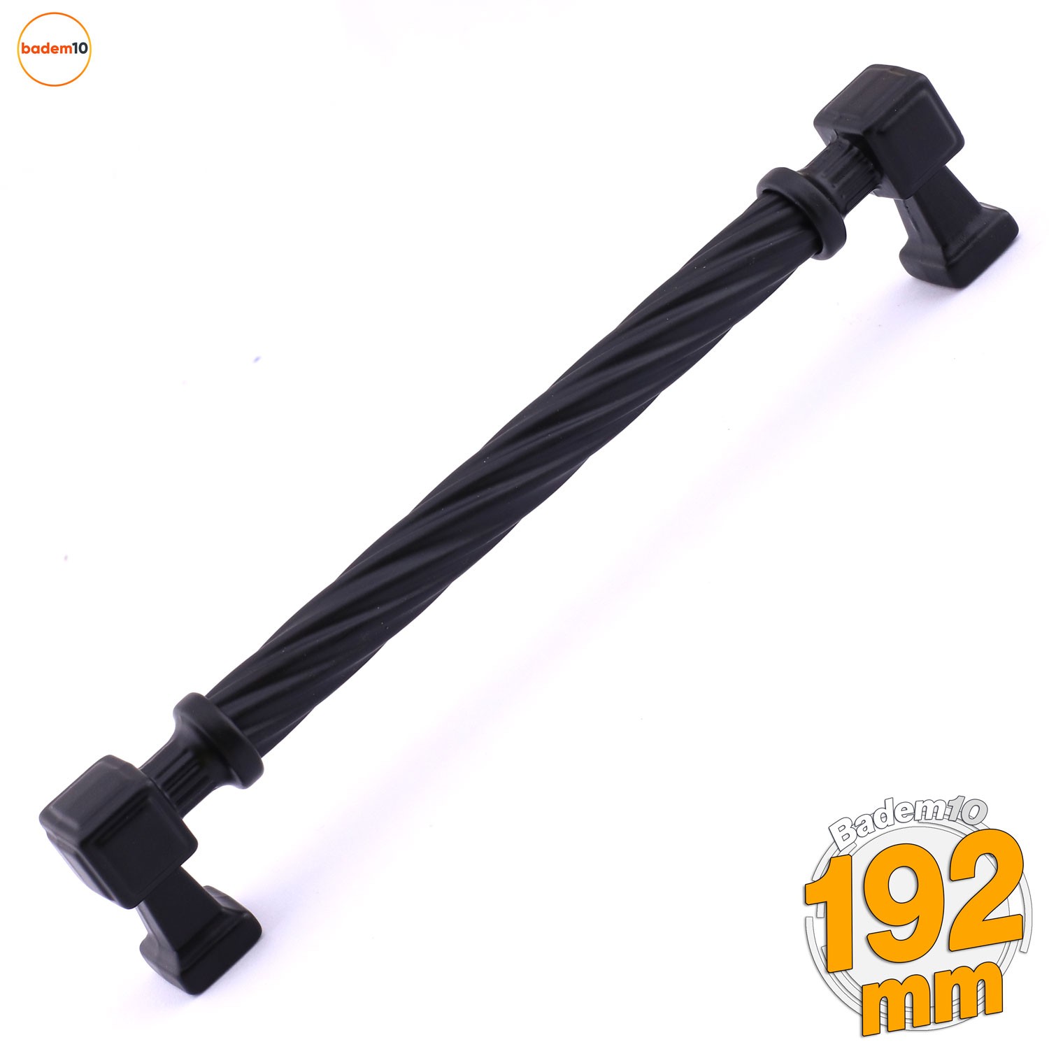 Burma Mat Siyah Metal Kulp 192 mm 19.2 cm Mobilya Çekmece Mutfak Dolabı Dolap Modern Kapak Kulpları