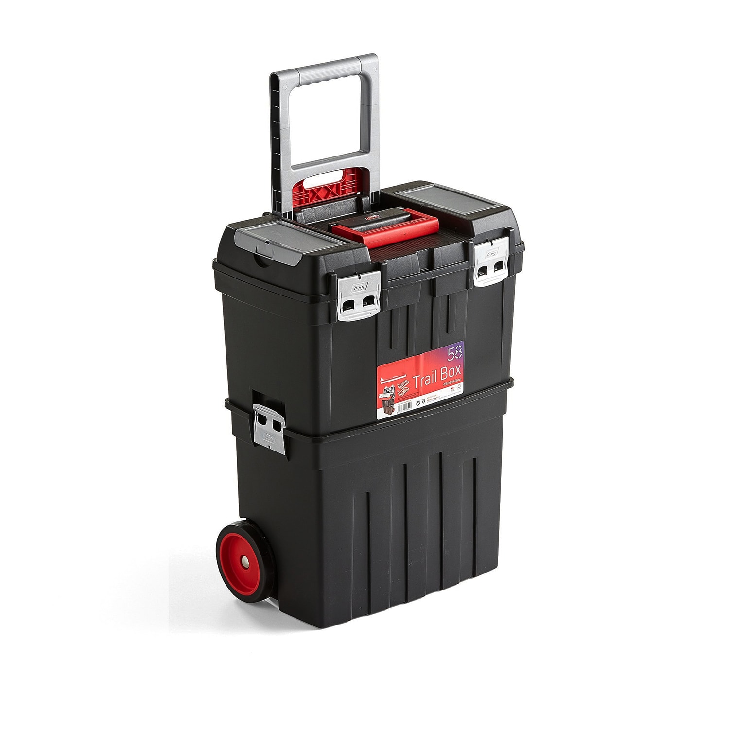 Tekerlekli Taşınabilir 60 Litre Organizer Bölmeli Metal Açma Kapamalı Kulplu Takım Alet Çantası