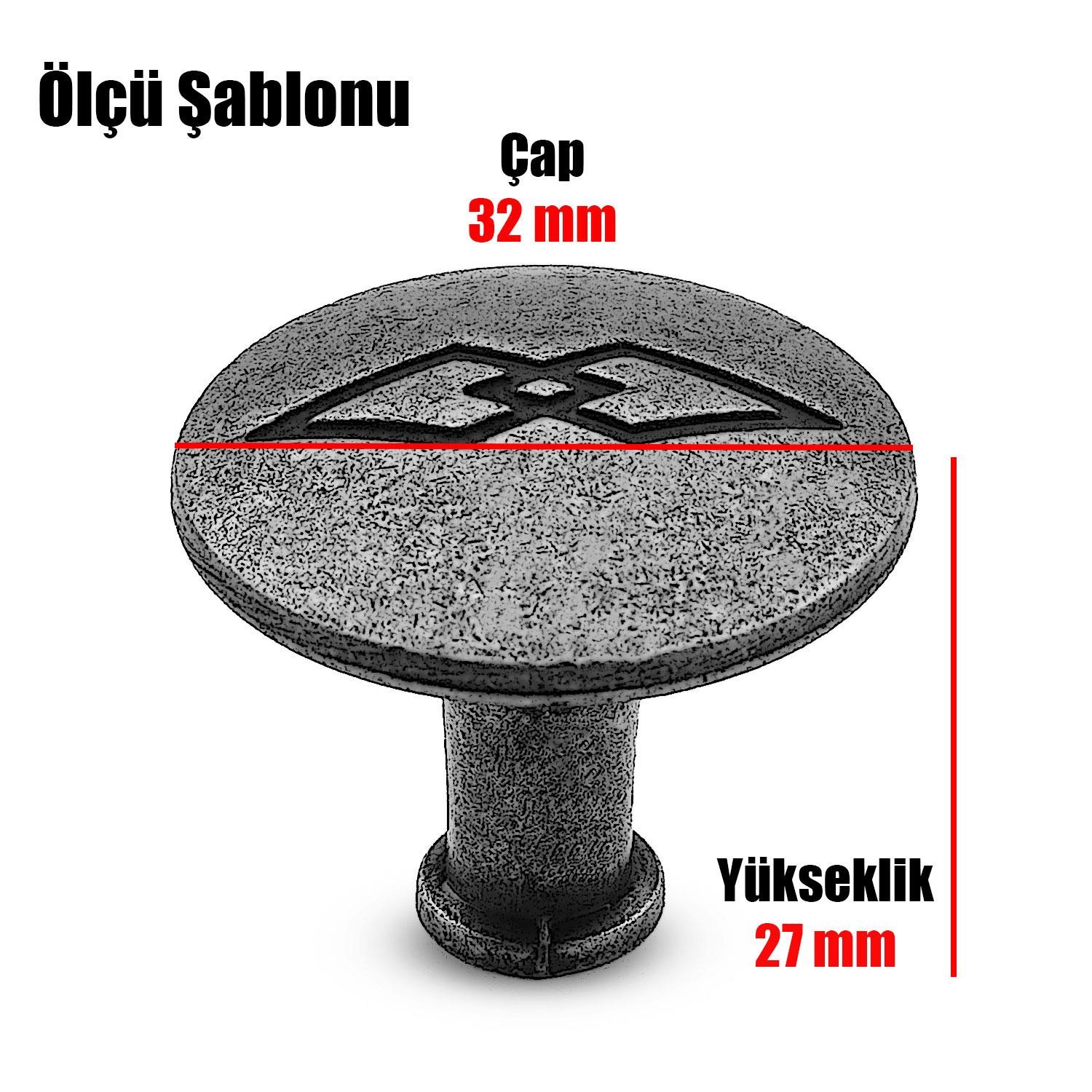 Bakır Metal Big Düğme Kulp 10'lu Set Mutfak Dolap Çekmece ve Kapak İçin