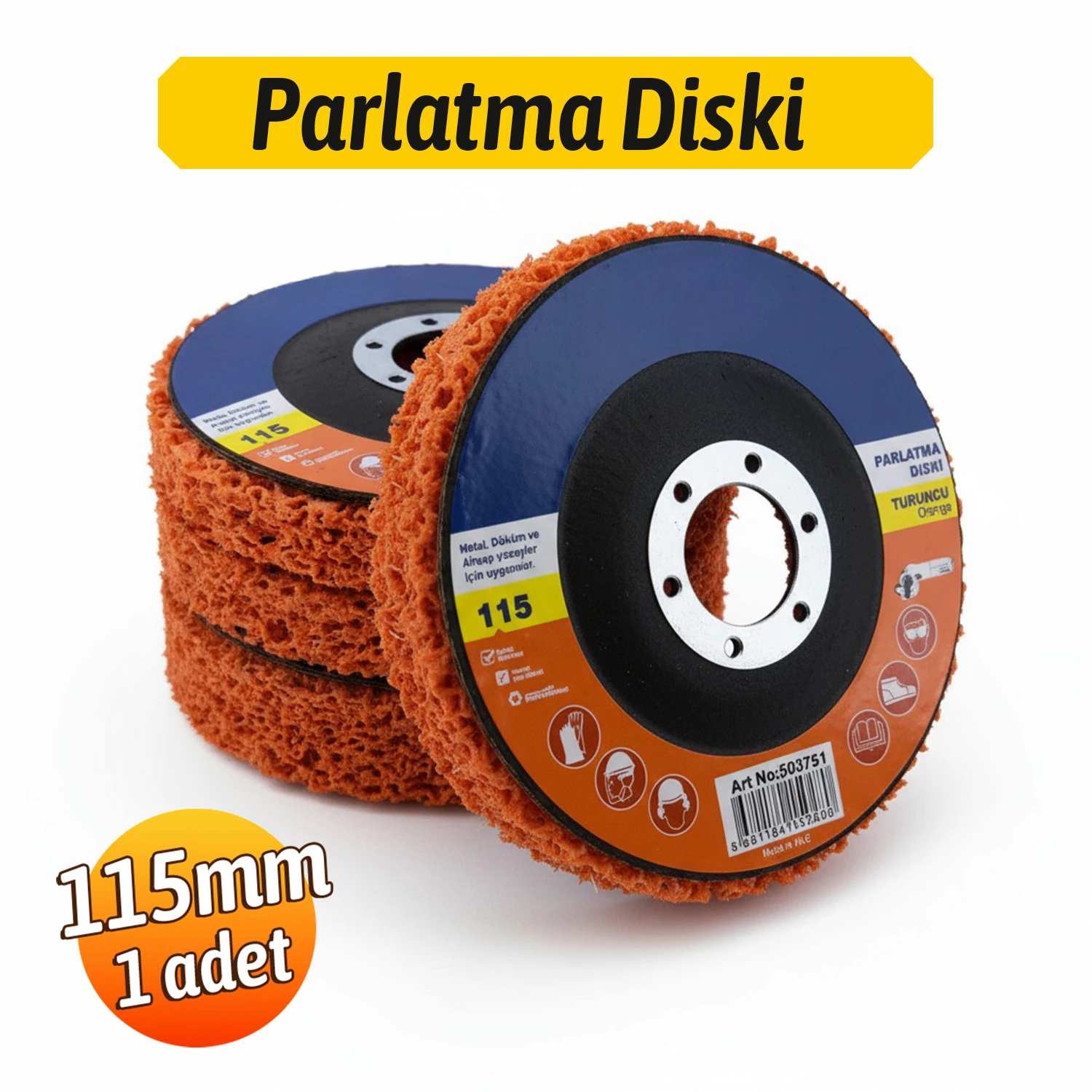 Turuncu 115 mm Parlatma Diski Ahşap Metal Döküm Yüzeyler İçin Pas Boya Sökücü Flap Disk