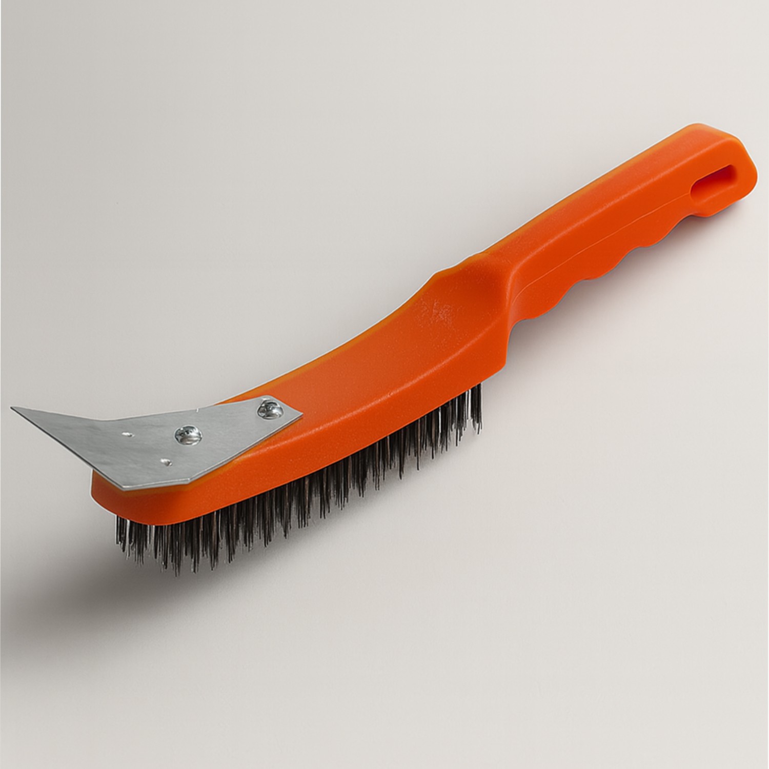 Spatulalı Çelik Tel Fırça 270 mm Metal Kazıma Temizleme Pas Sökücü Çelik Kıllı El Tipi Nalbur Fırça