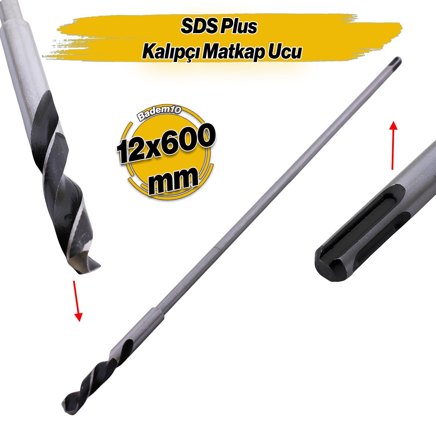 Matkap Uyumlu Sds Plus Kalıpçı Matkap Ucu 12 cm 60 cm 12 x 600 mm Hilti Ucu