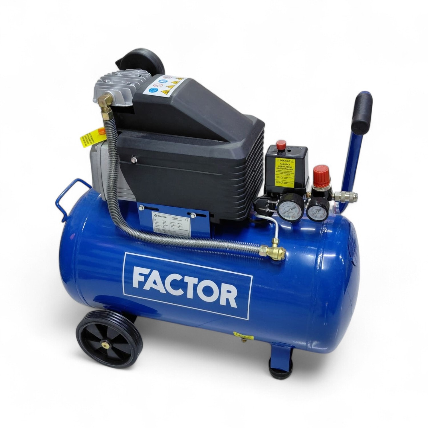 Factor ZB2550 Hava Kompresörü 2.5 Hp 50 Litre Tank 8 Bar Sanayi Tipi Güçlü Endüstriyel Kompresör