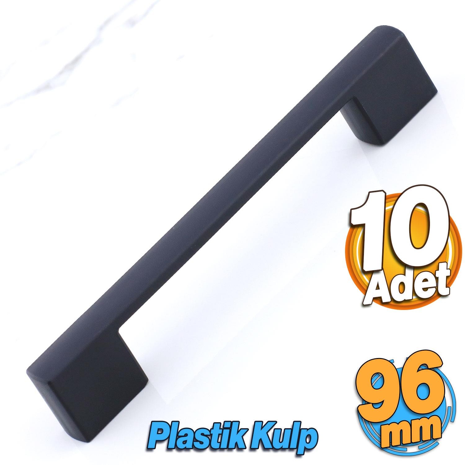 Gölcük 96 mm (SERT PLASTİK) 10 ADET Siyah Mobilya Çekmece Mutfak Dolap Dolabı Kulpu Kulbu Kulpları
