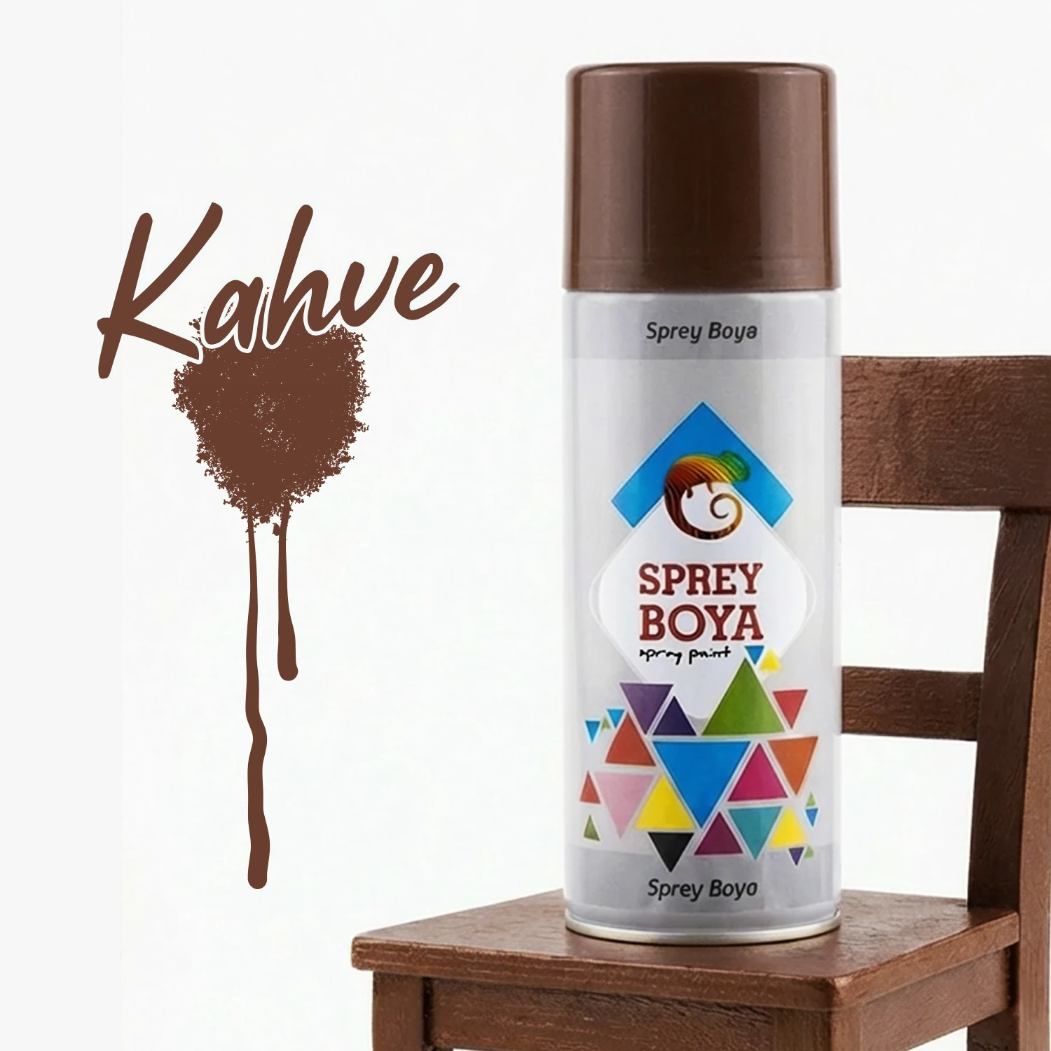 Kahverengi Sprey Boya 400 ml Metal Ahşap Beton Yüzeylere Uygun Hobi Dekoratif Amaçlı Sprey Boya