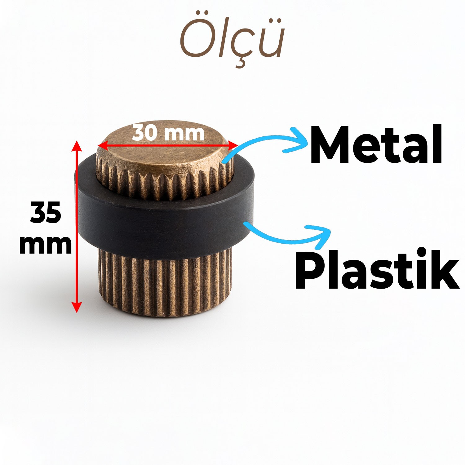 Kapı Stoperi Tamponu Eskitme Antik Vidalı Metal Tutacağı Tutucu Altı Kolu Stopu Takozu Sürgülü Kapı