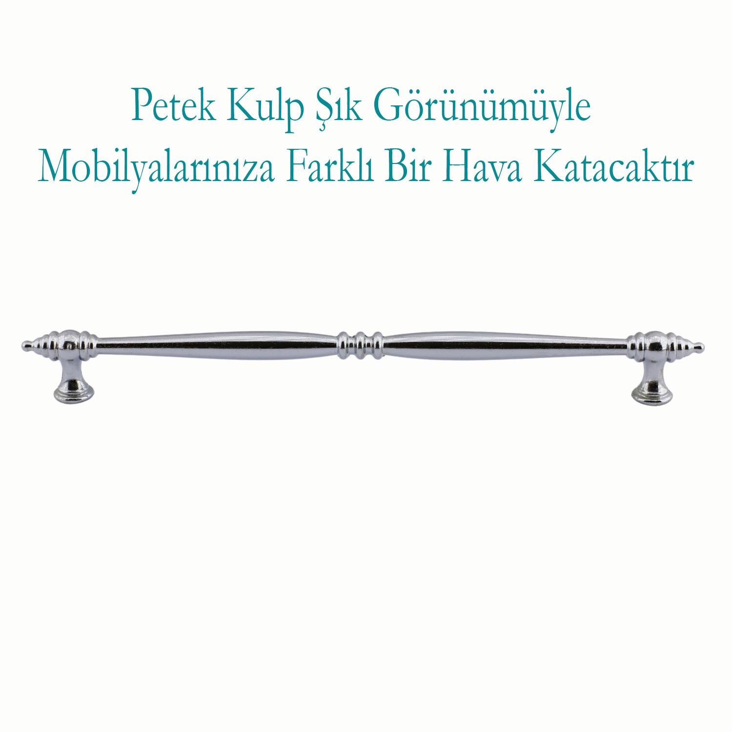 Petek Lüx Mutfak Mobilya Çekmece Dolabı Dolap Kapak Kulpu Kulbu Düz Metal Kulp Kulpu 224 mm Krom